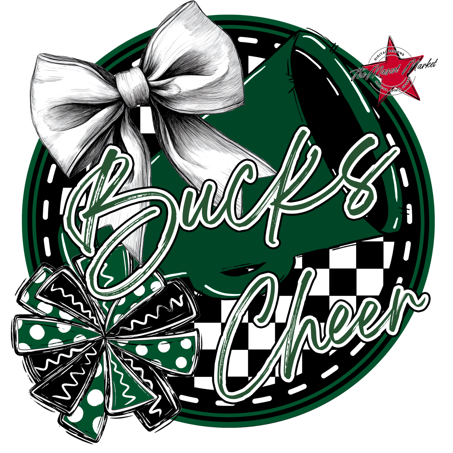 Bucks Circle Cheer Design-Green