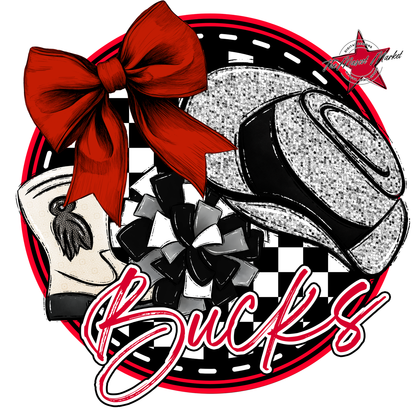 Bucks Circle Drillteam Design-Red