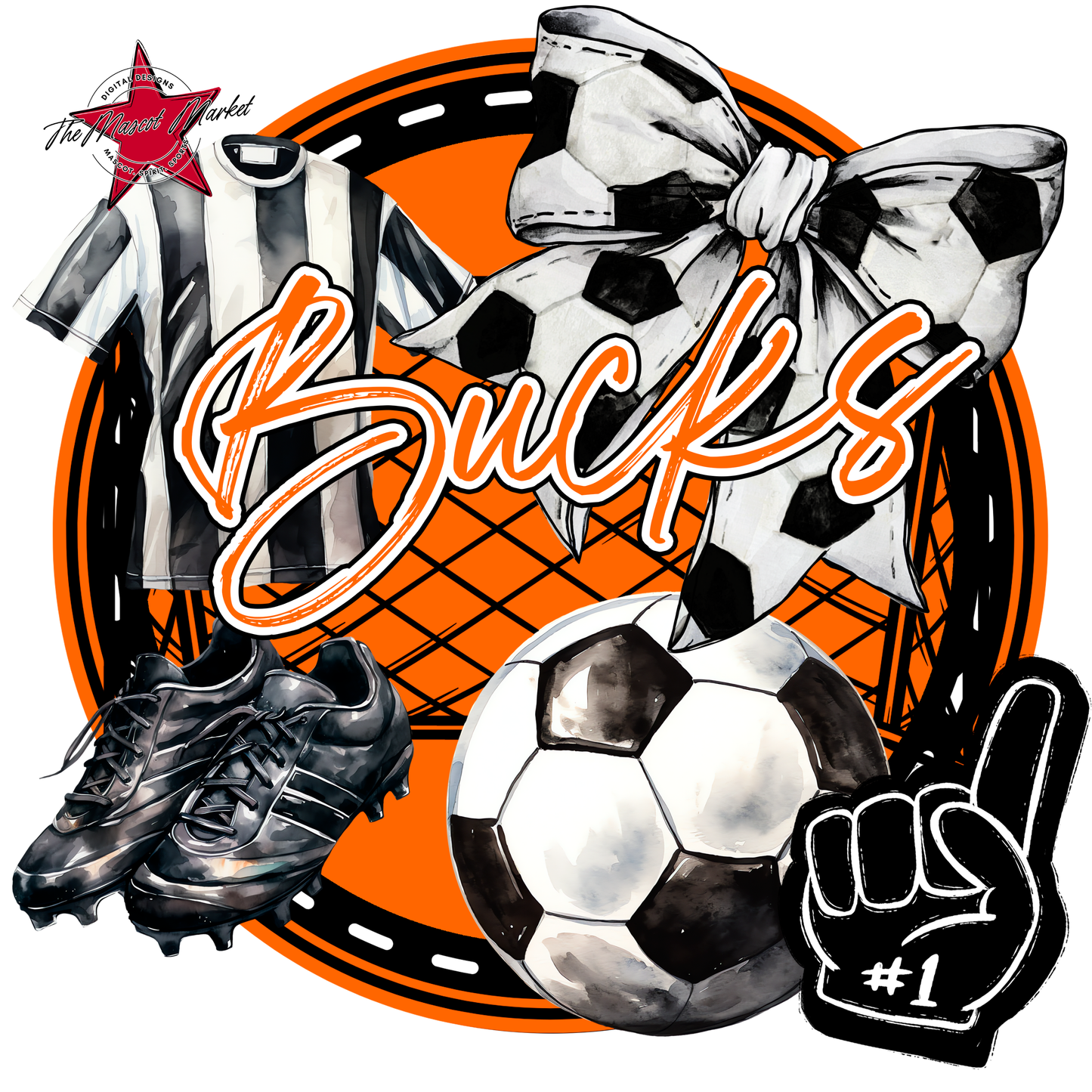 Bucks Circle Soccer Design-Orange