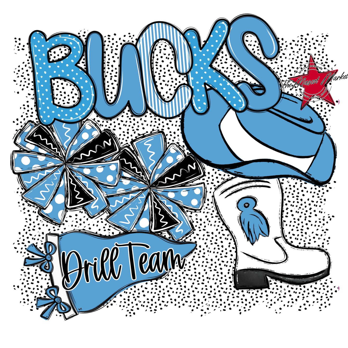 Bucks Drillteam Spirit-Carolina Blue