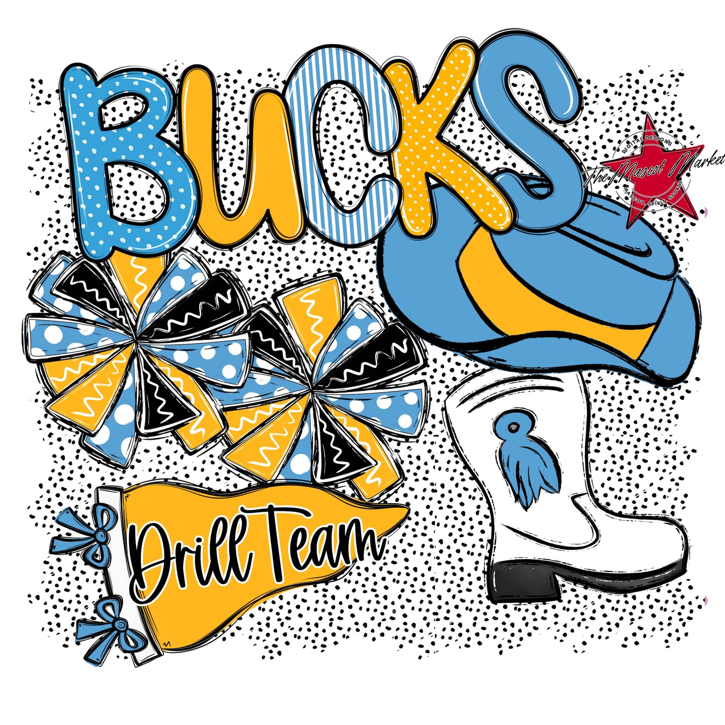 Bucks Drillteam Spirit-Carolina Blue & Yellow