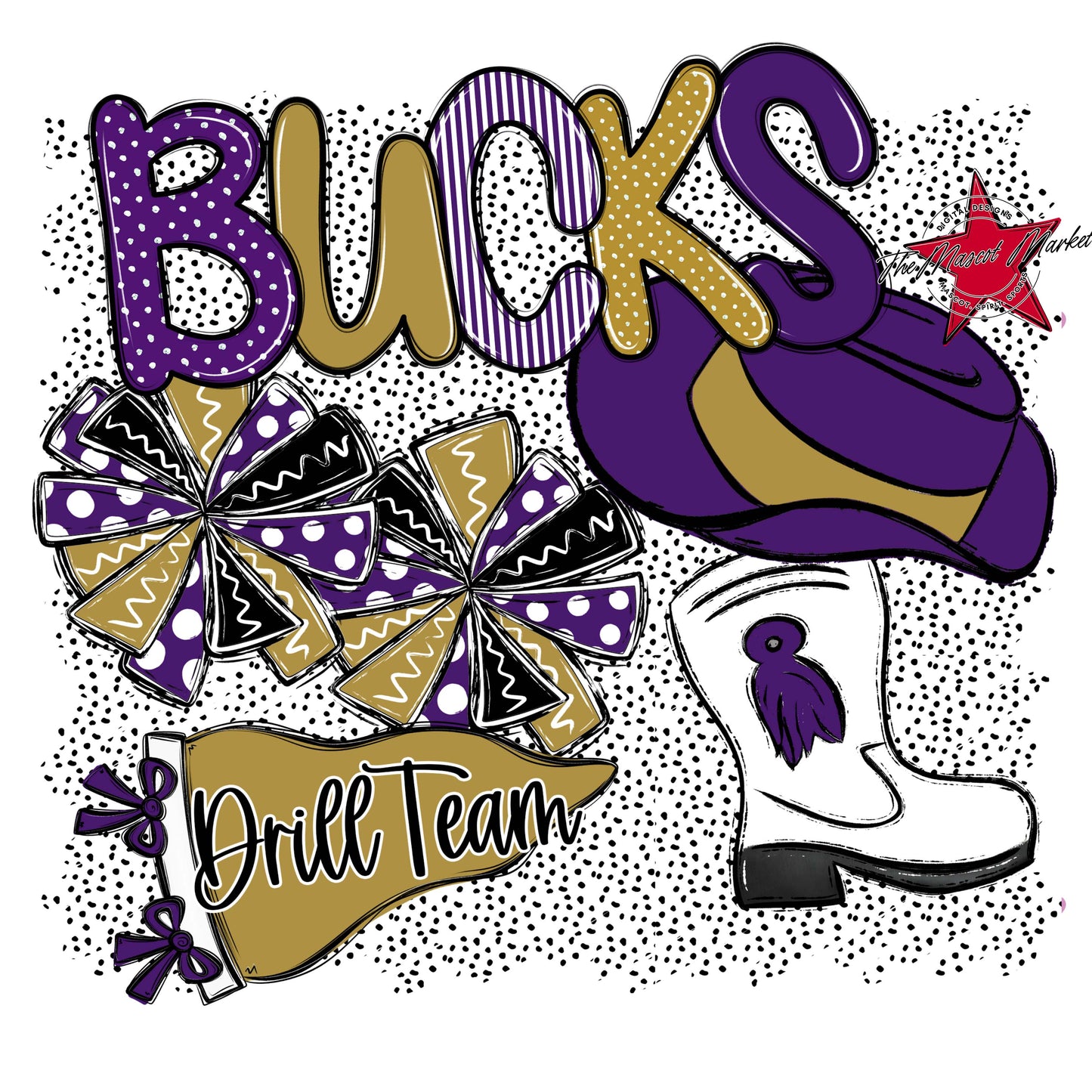 Bucks Drillteam Spirit-Purple & Gold