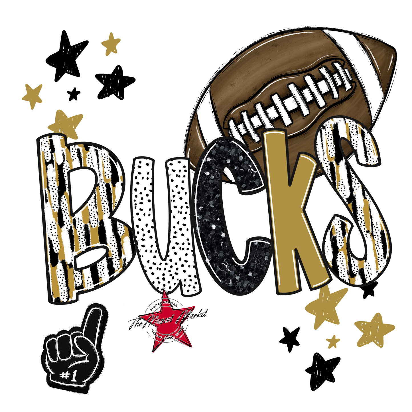 Bucks Football Scrape-Gold