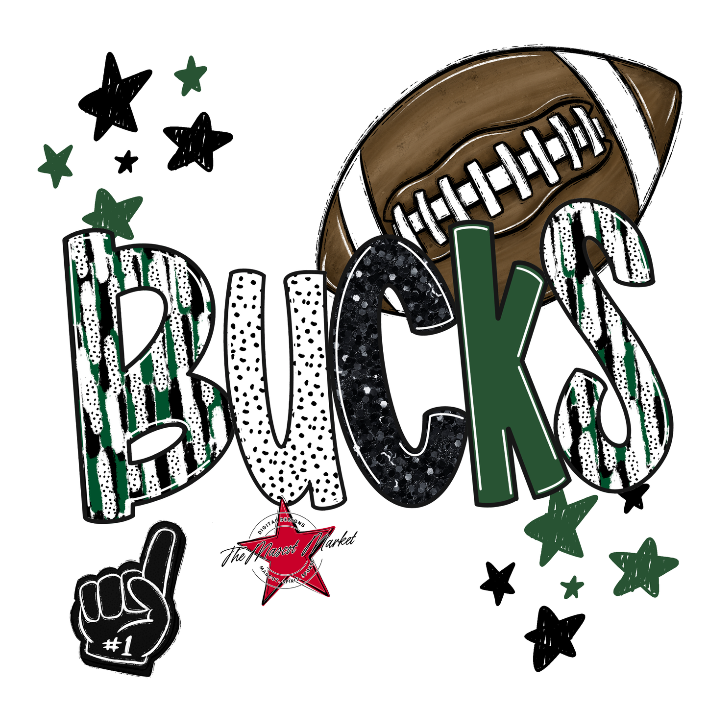 Bucks Football Scrape-Green