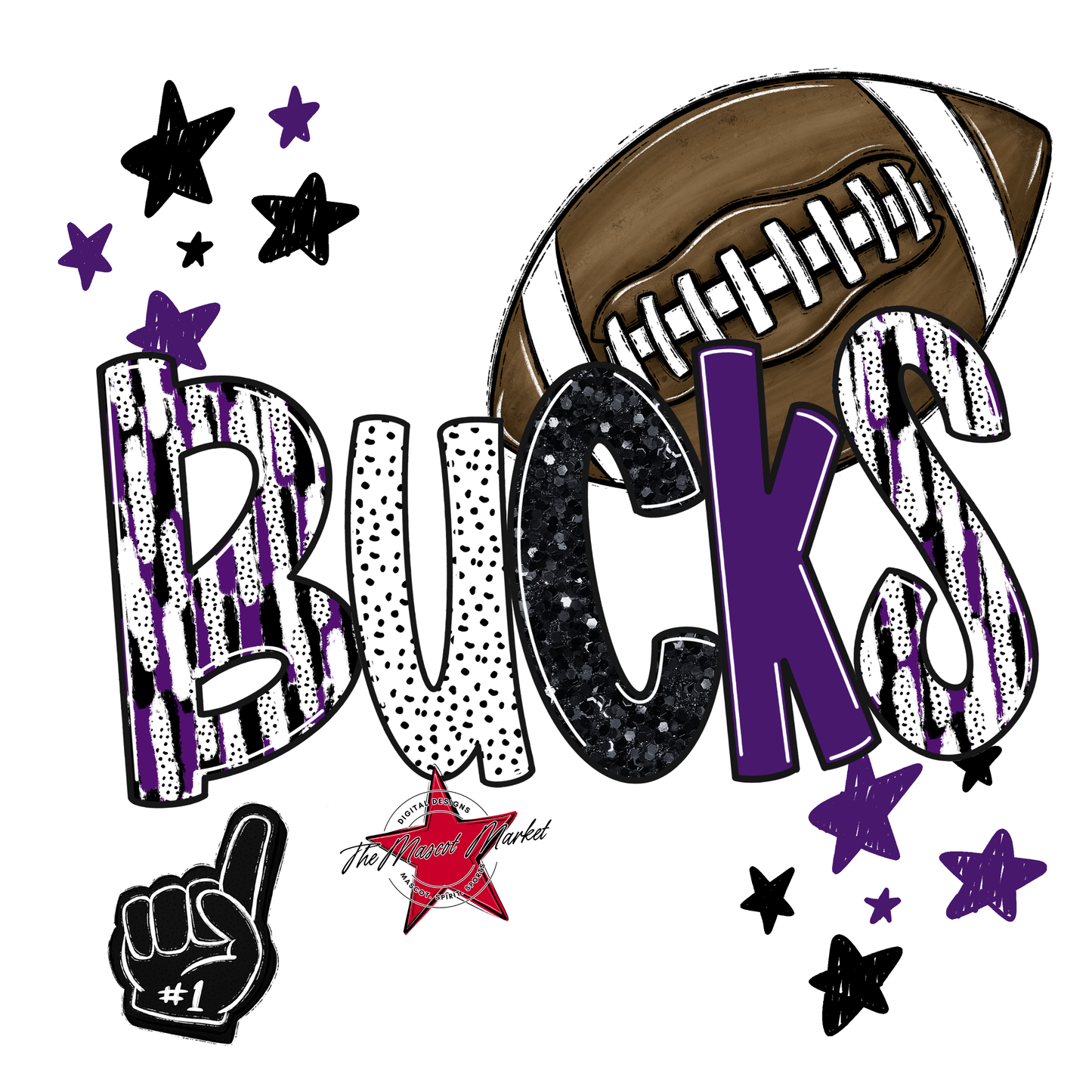 Bucks Football Scrape-Purple