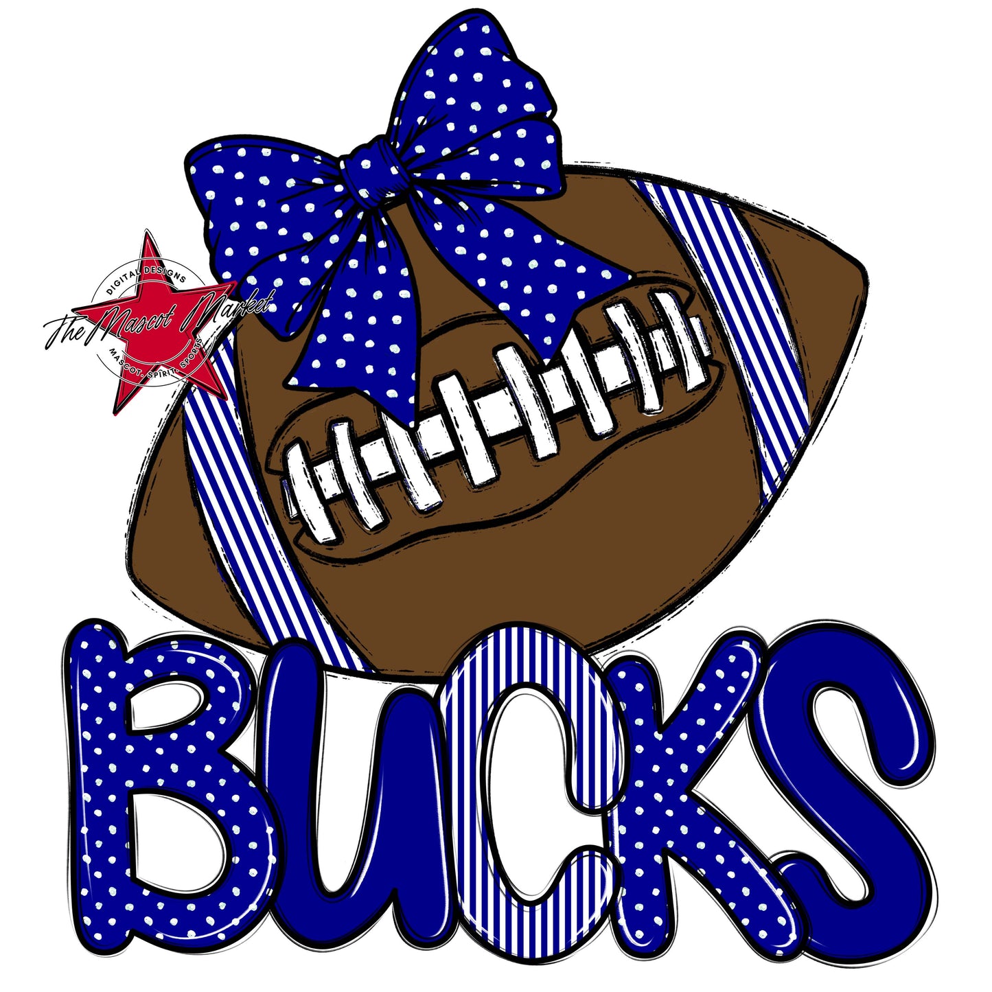 Bucks Football Spirit Design-Blue