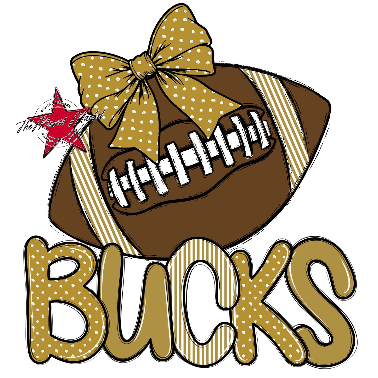 Bucks Football Spirit Design-Gold