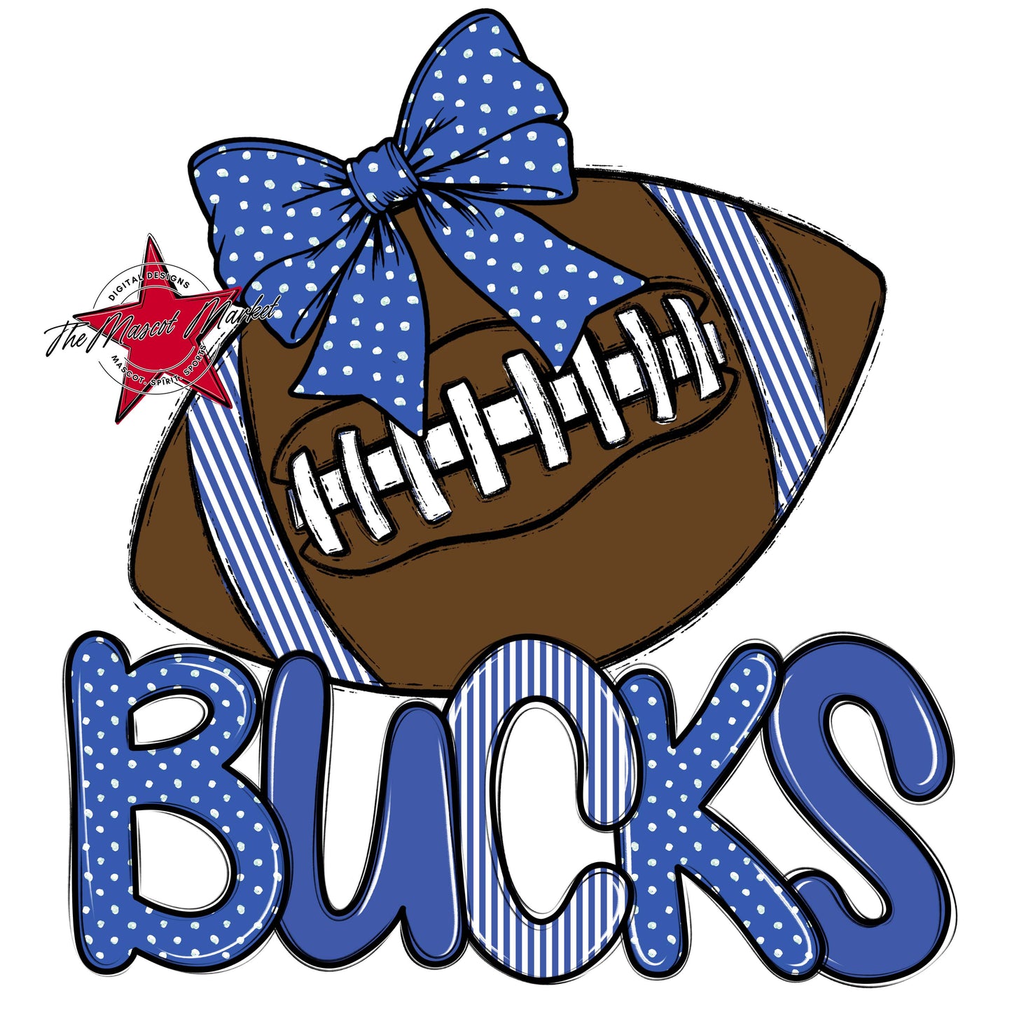 Bucks Football Spirit Design-Off Blue