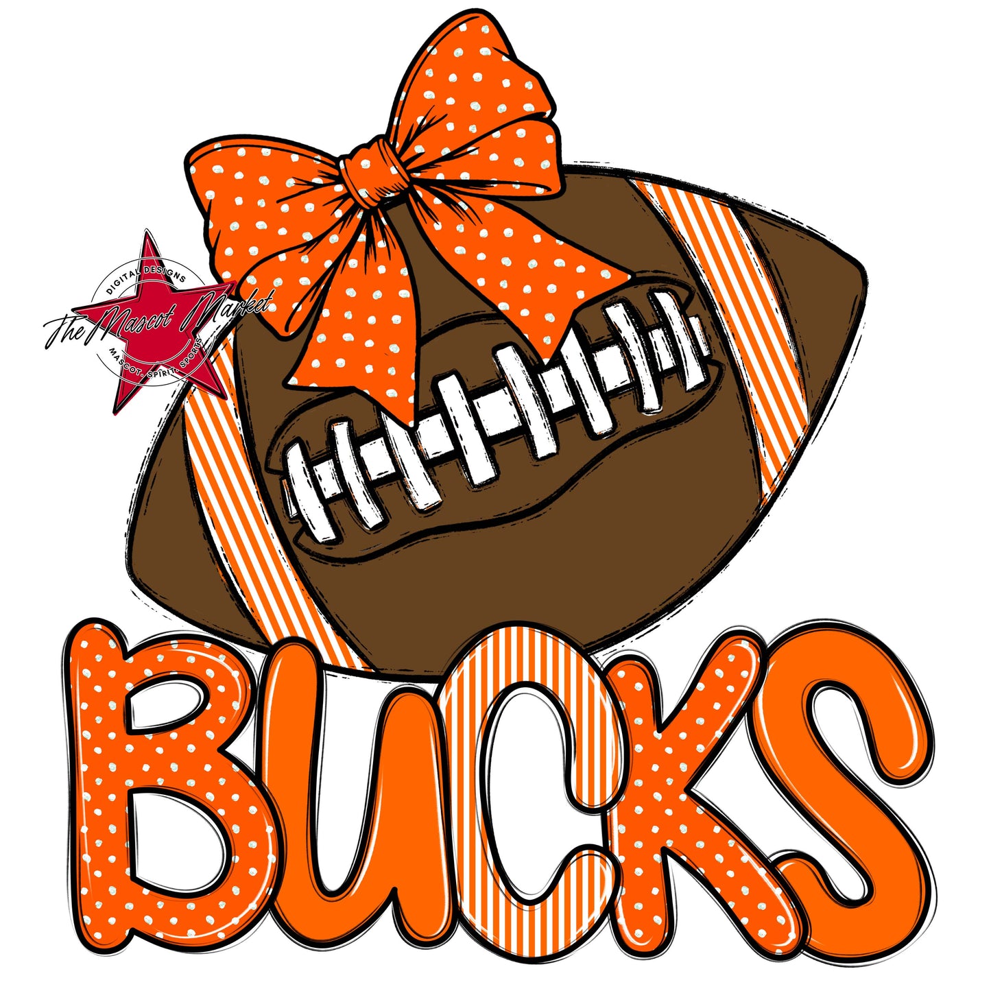 Bucks Football Spirit Design-Orange