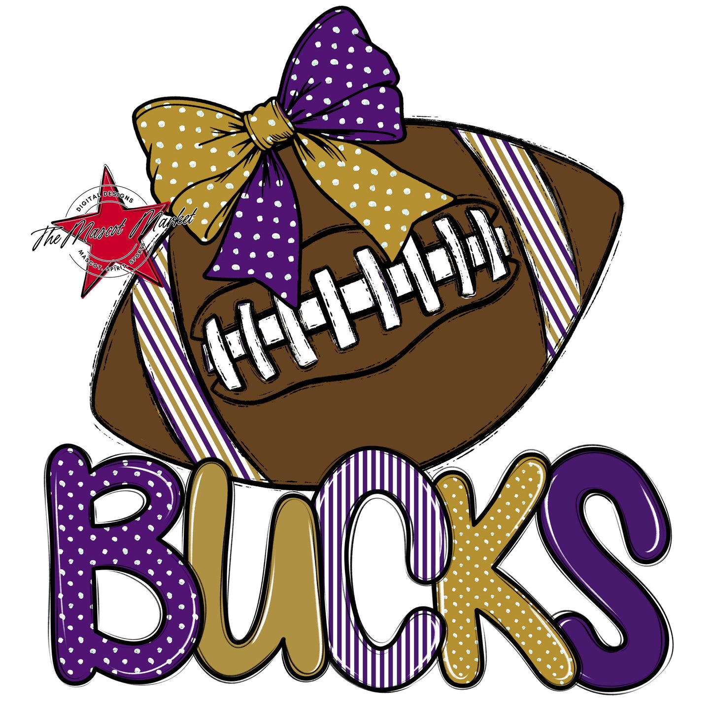 Bucks Football Spirit Design-Purple & Gold