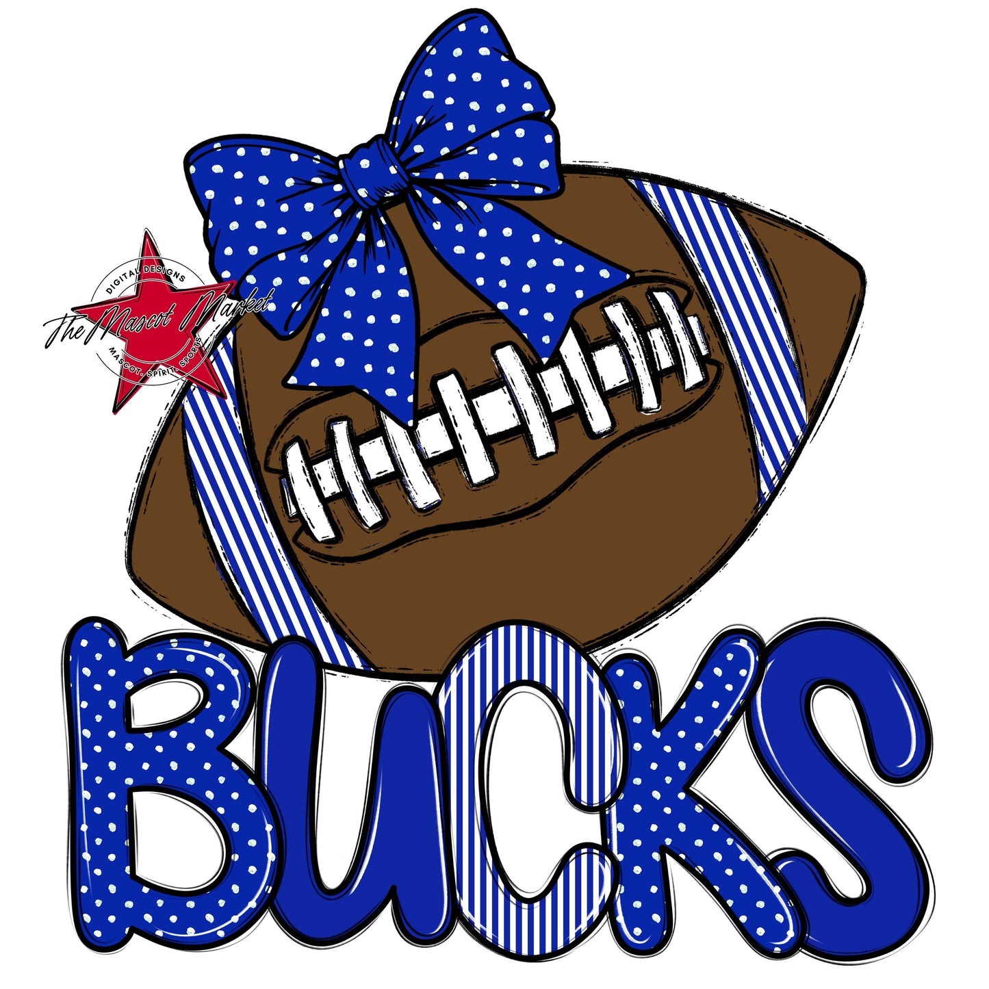 Bucks Football Spirit Design-Royal Blue