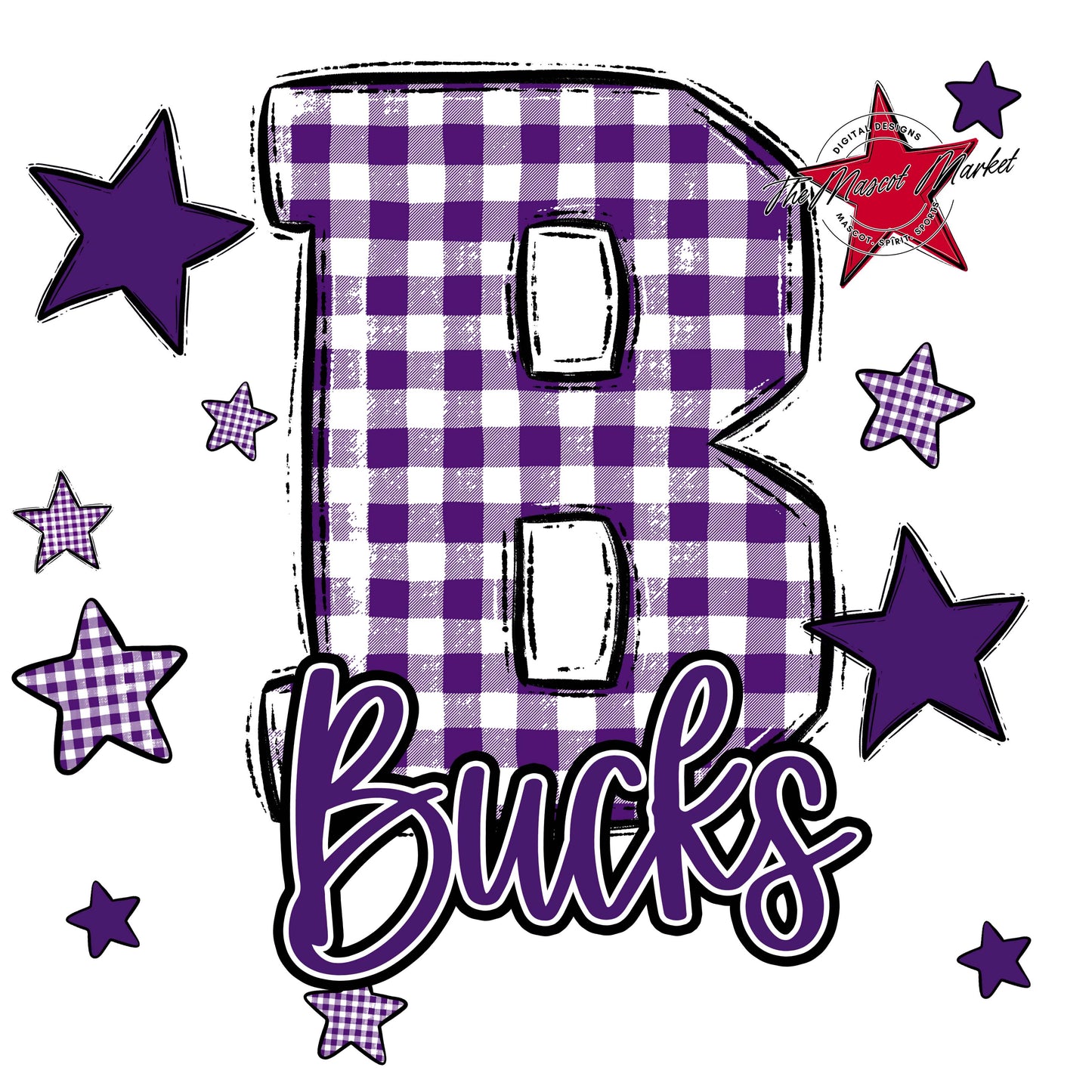 Bucks Plaid Star Design-Purple