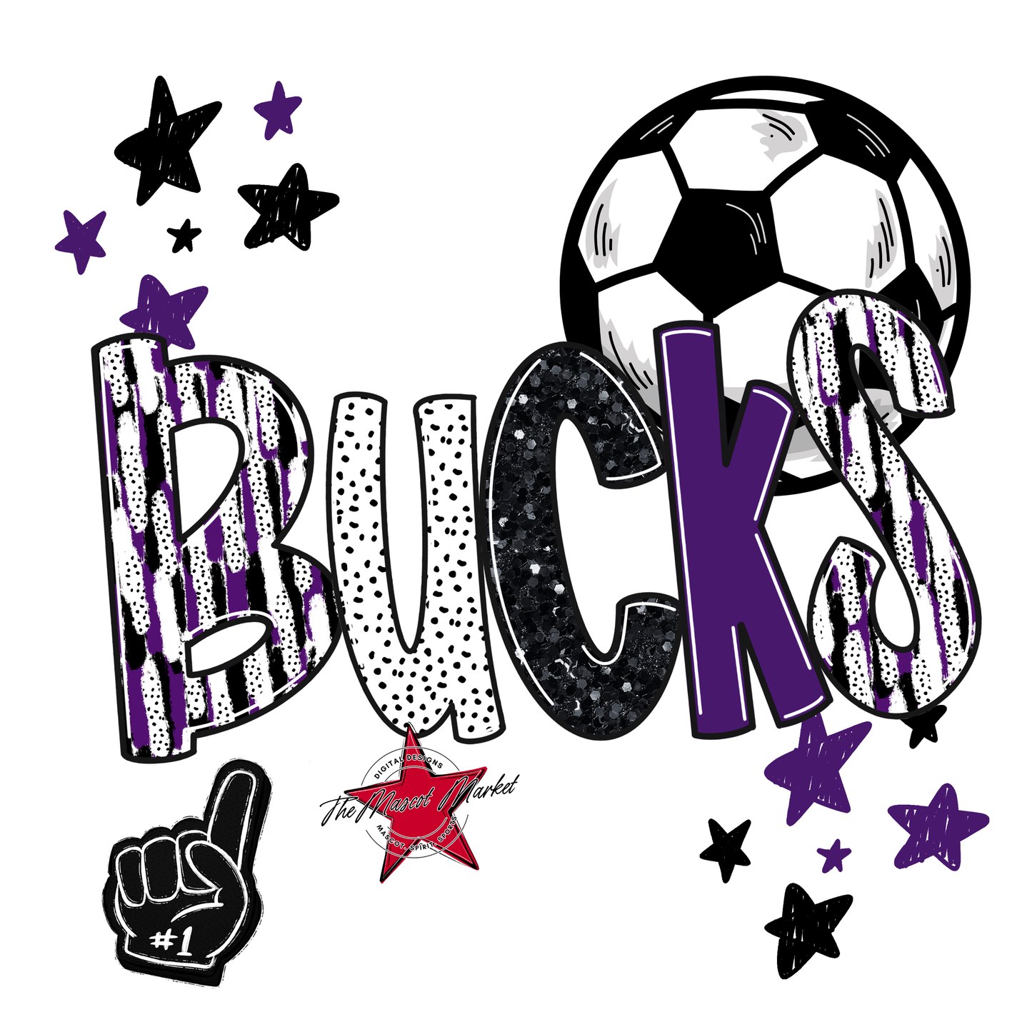 Bucks Soccer Scrape-Purple
