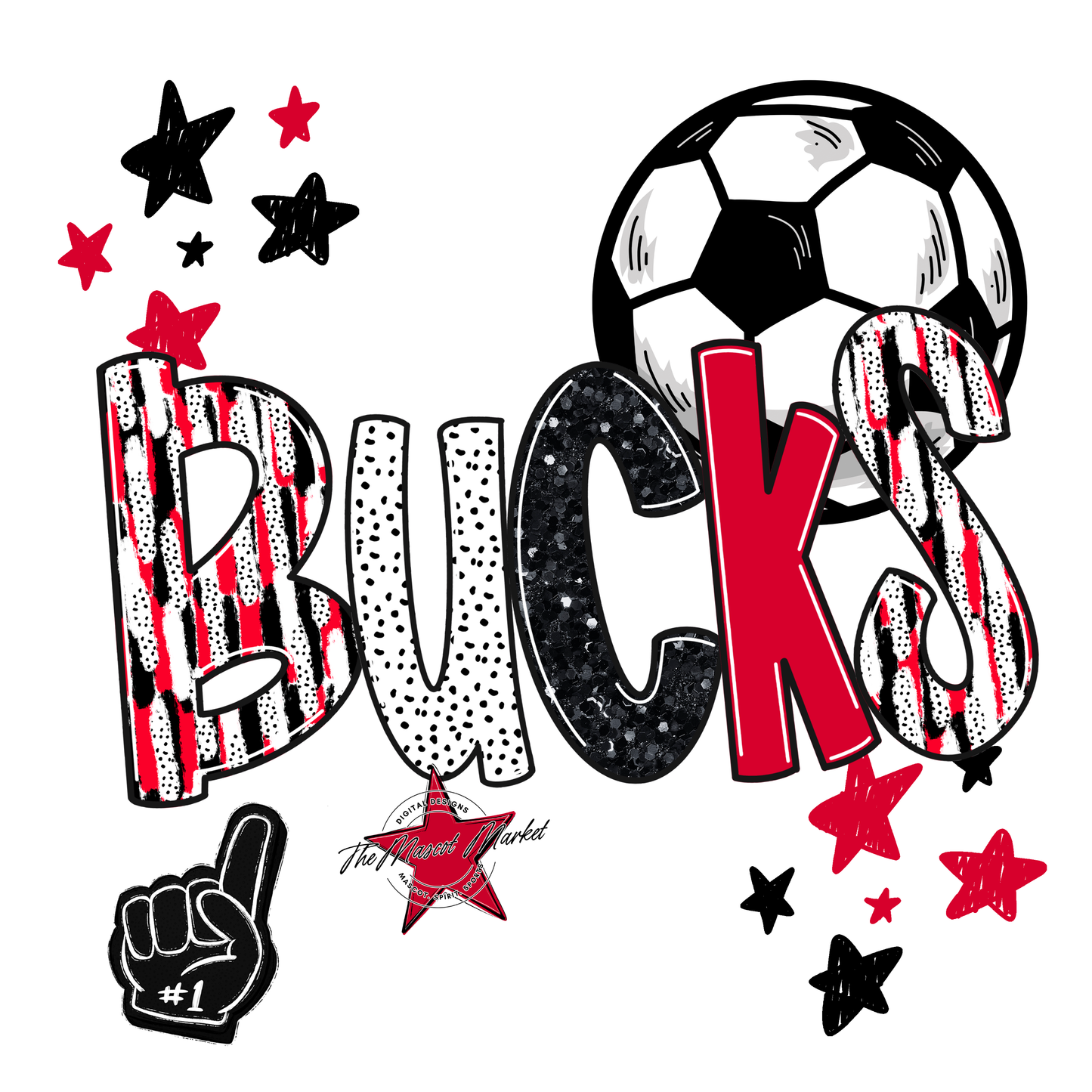 Bucks Soccer Scrape-Red
