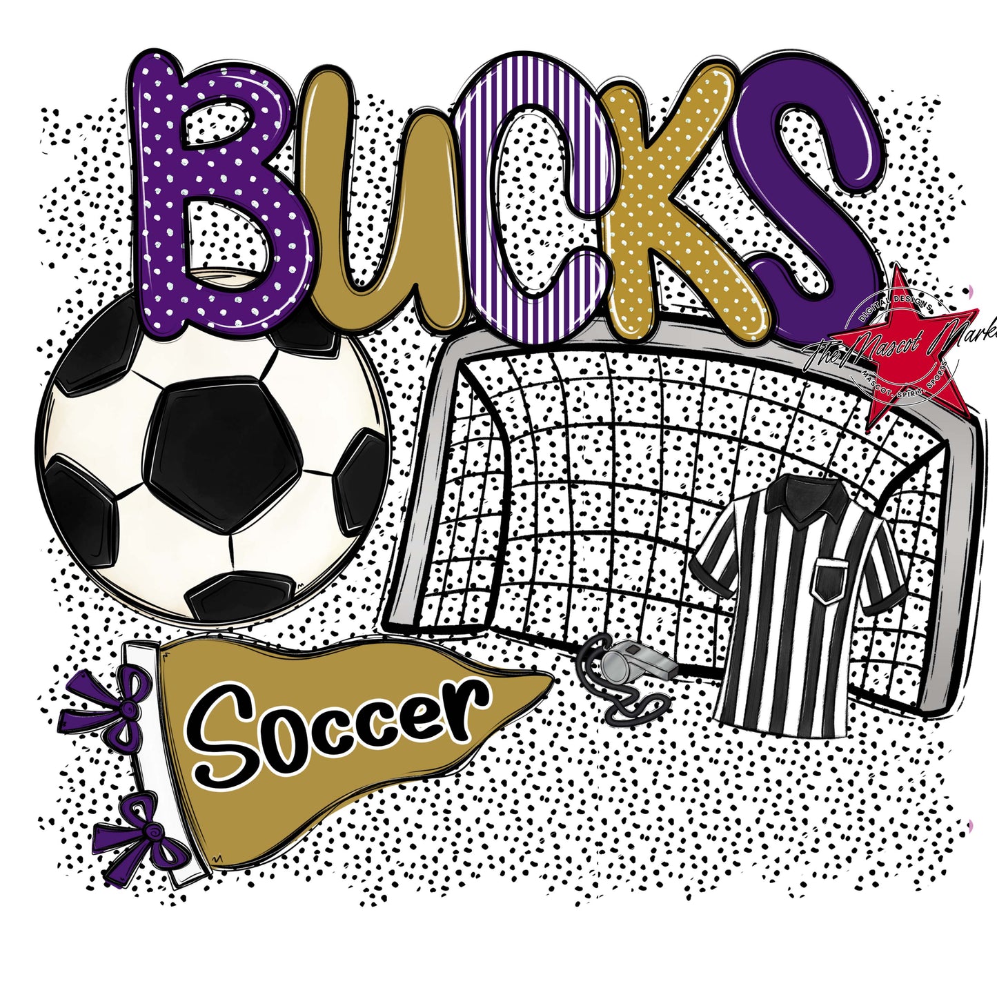 Bucks Soccer Spirit-Purple & Gold