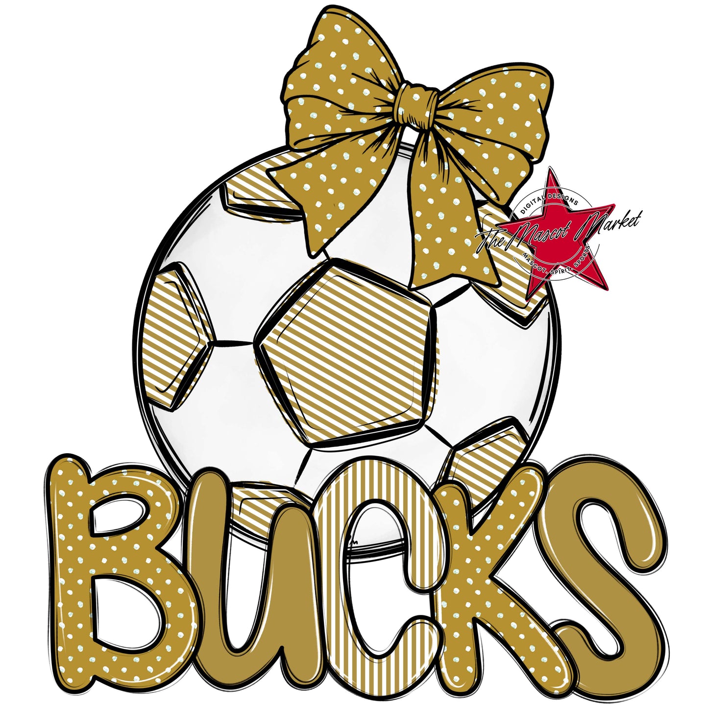 Bucks Soccer Spirit Design-Gold