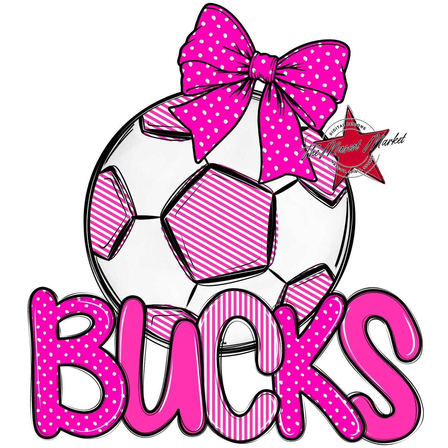 Bucks Soccer Spirit Design-Pink