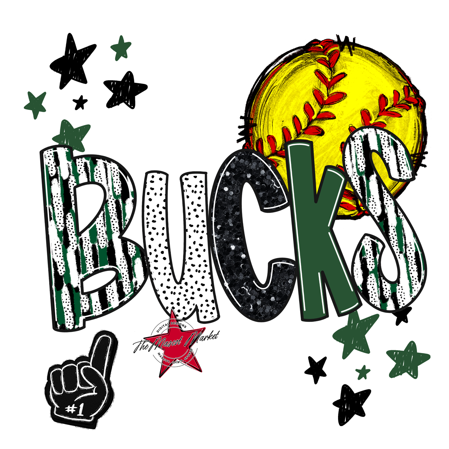 Bucks Softball Scrape-Green