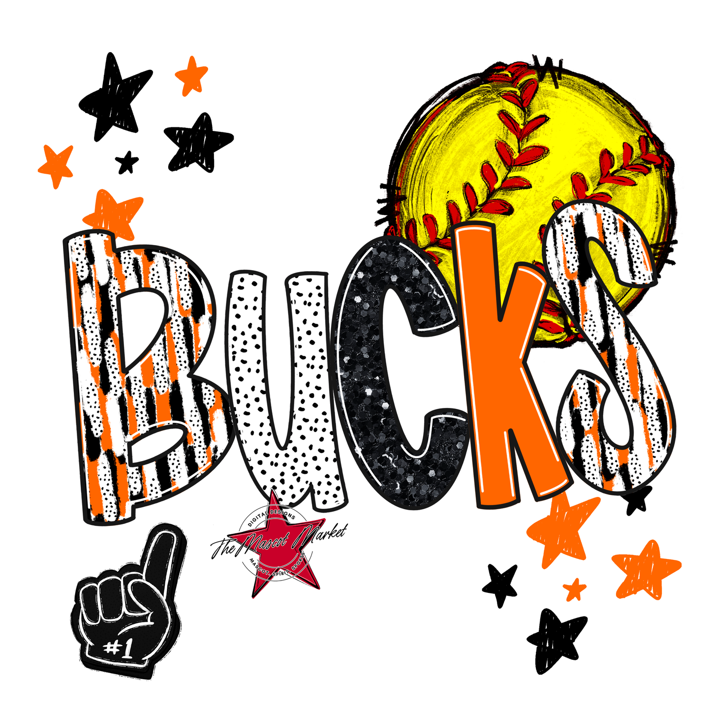 Bucks Softball Scrape-Orange
