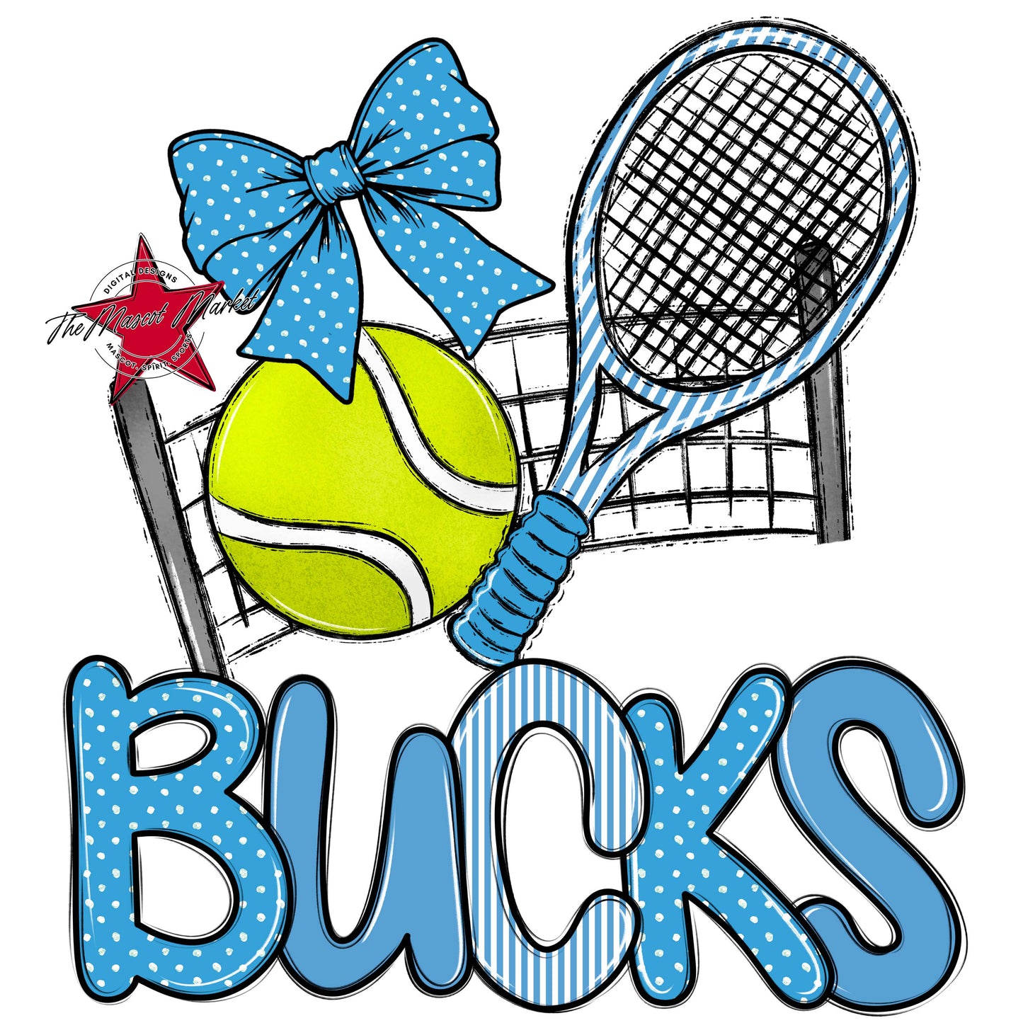 Bucks Tennis Spirit Design-Carolina Blue