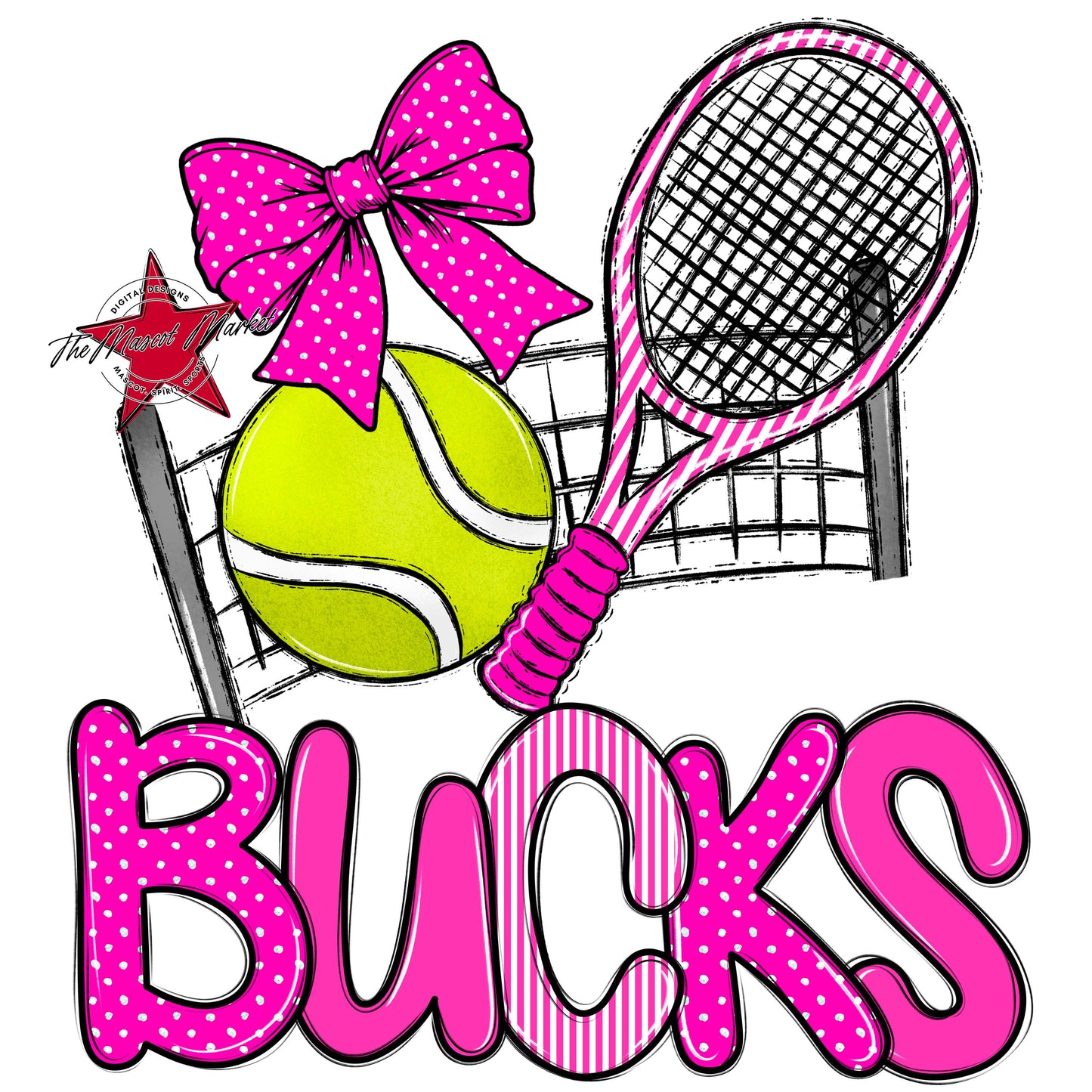 Bucks Tennis Spirit Design-Pink