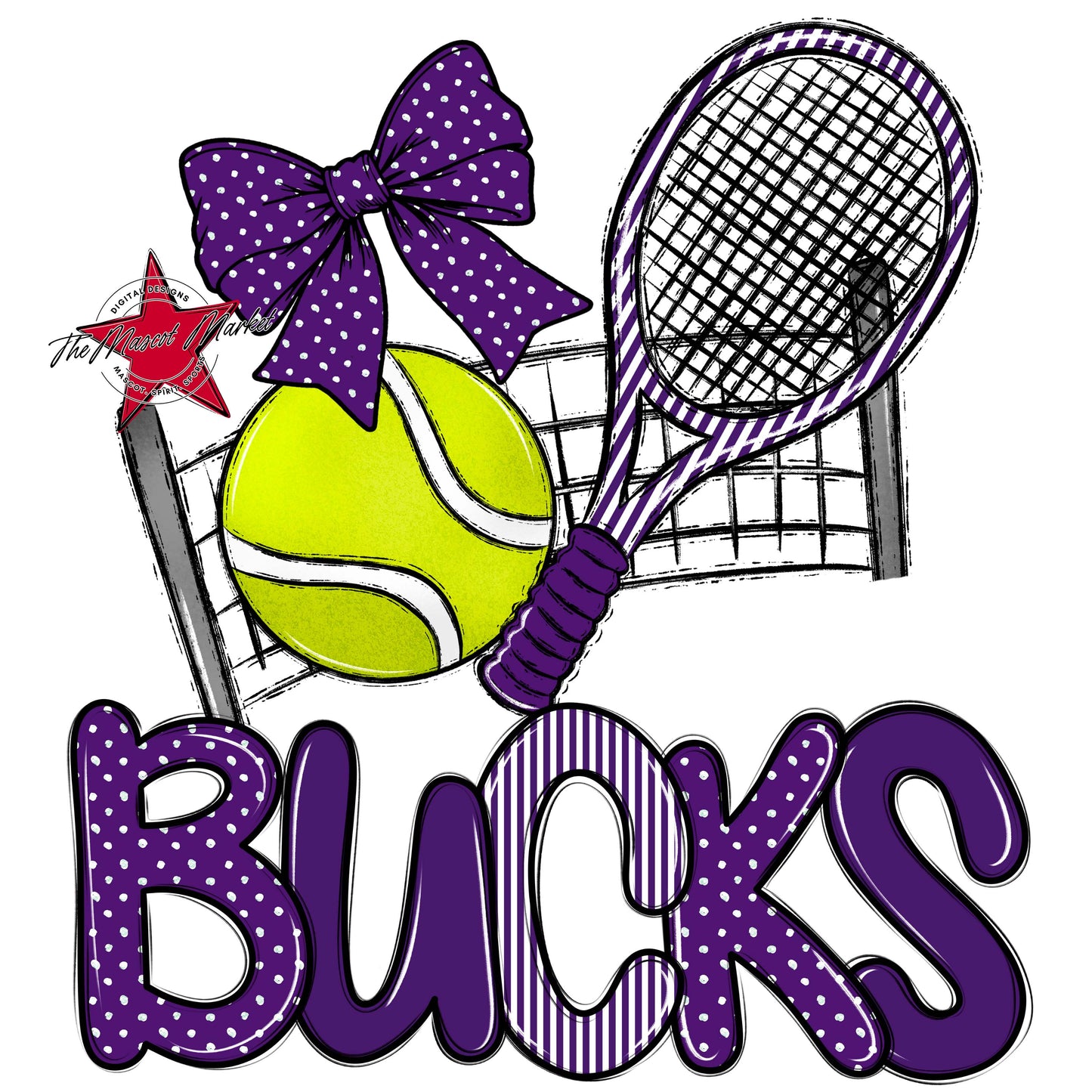 Bucks Tennis Spirit Design-Purple
