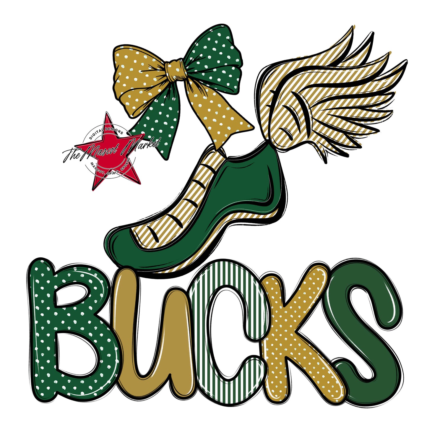 Bucks Track Spirit Design-Green & Gold