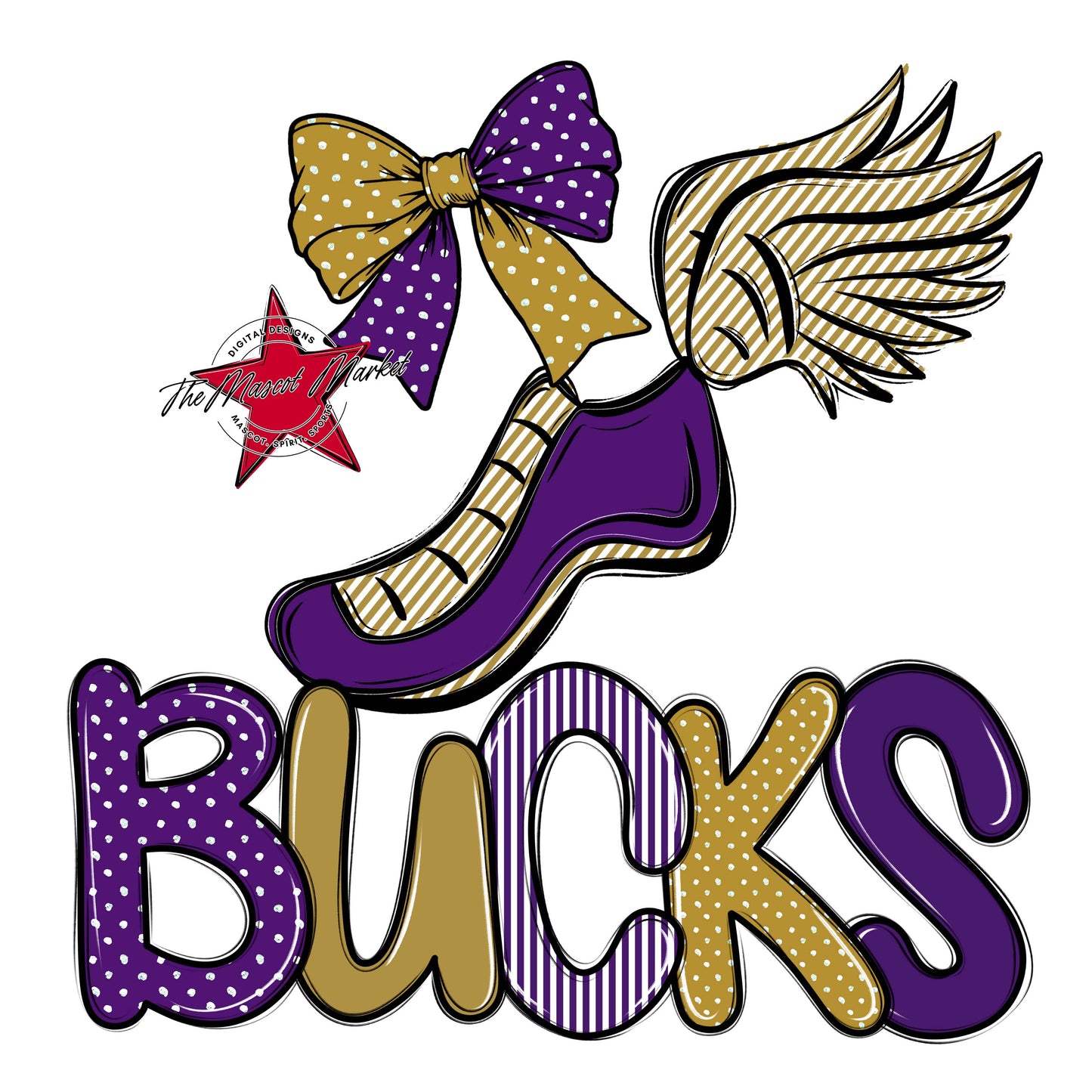 Bucks Track Spirit Design-Purple & Gold