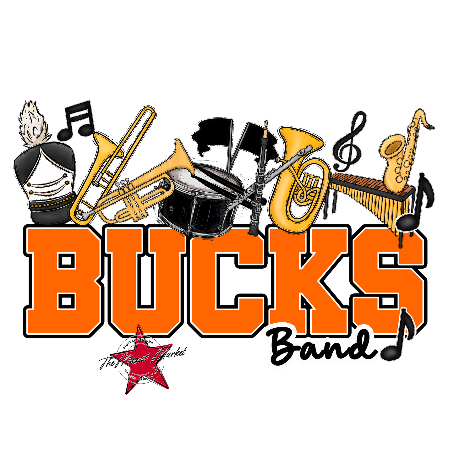 Bucks Varsity Band-Orange