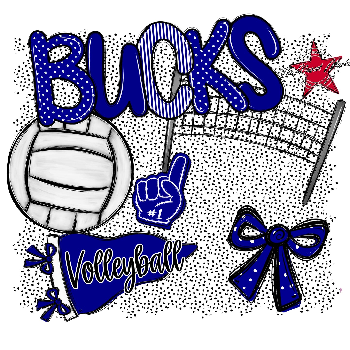 Bucks Volleyball Spirit-Blue