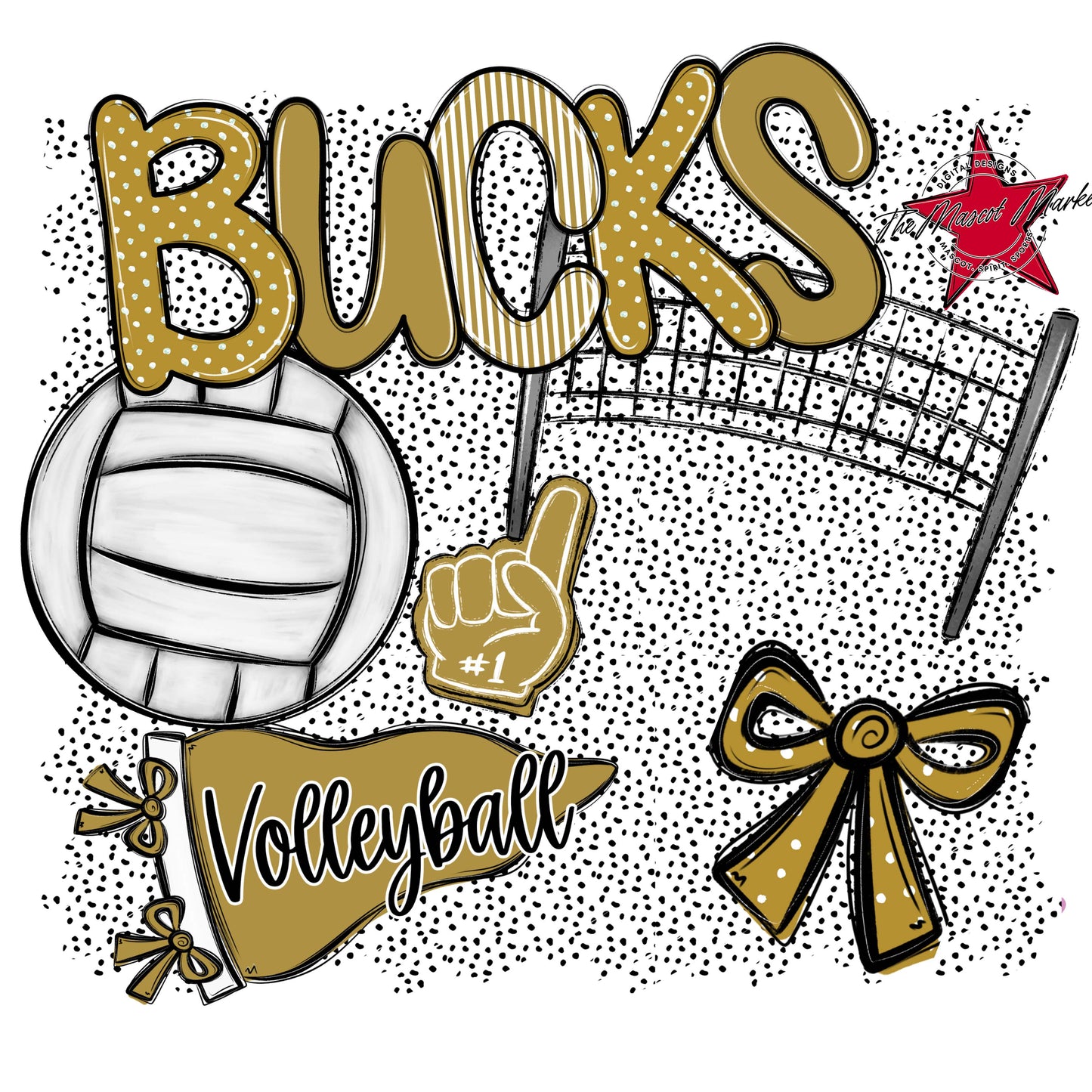 Bucks Volleyball Spirit-Gold