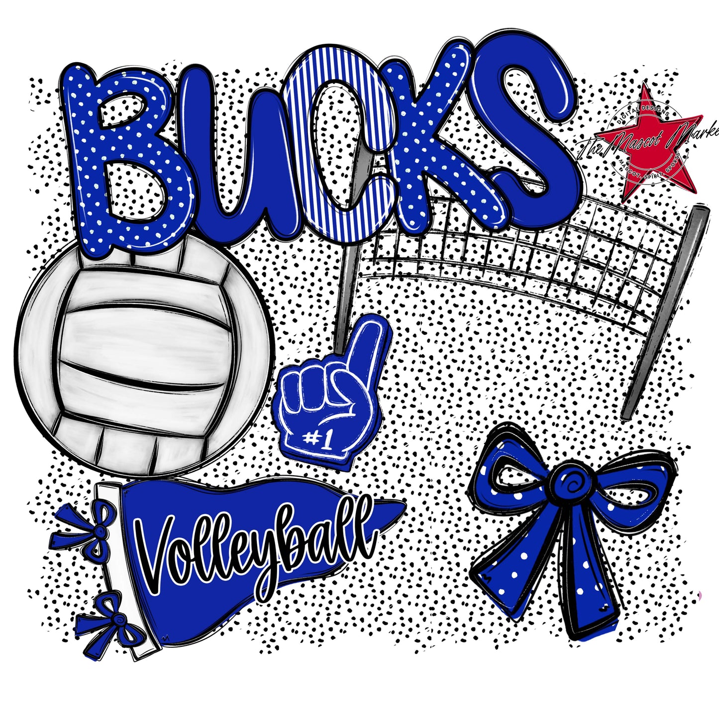 Bucks Volleyball Spirit-Royal Blue