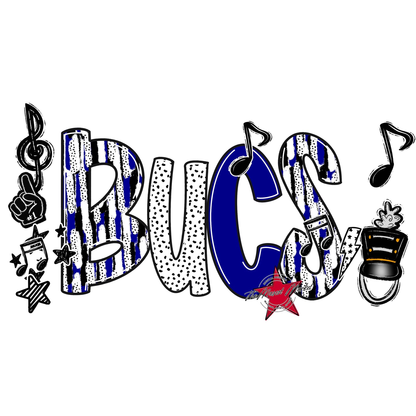 Bucs Band Scrape-Blue