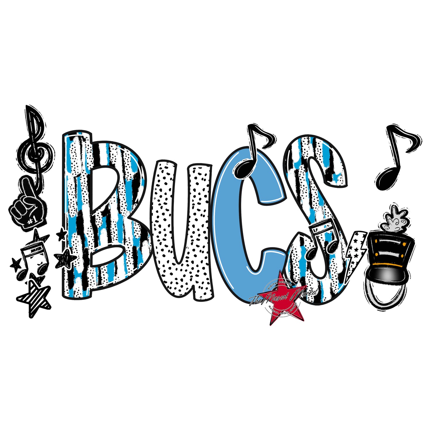 Bucs Band Scrape-Carolina Blue