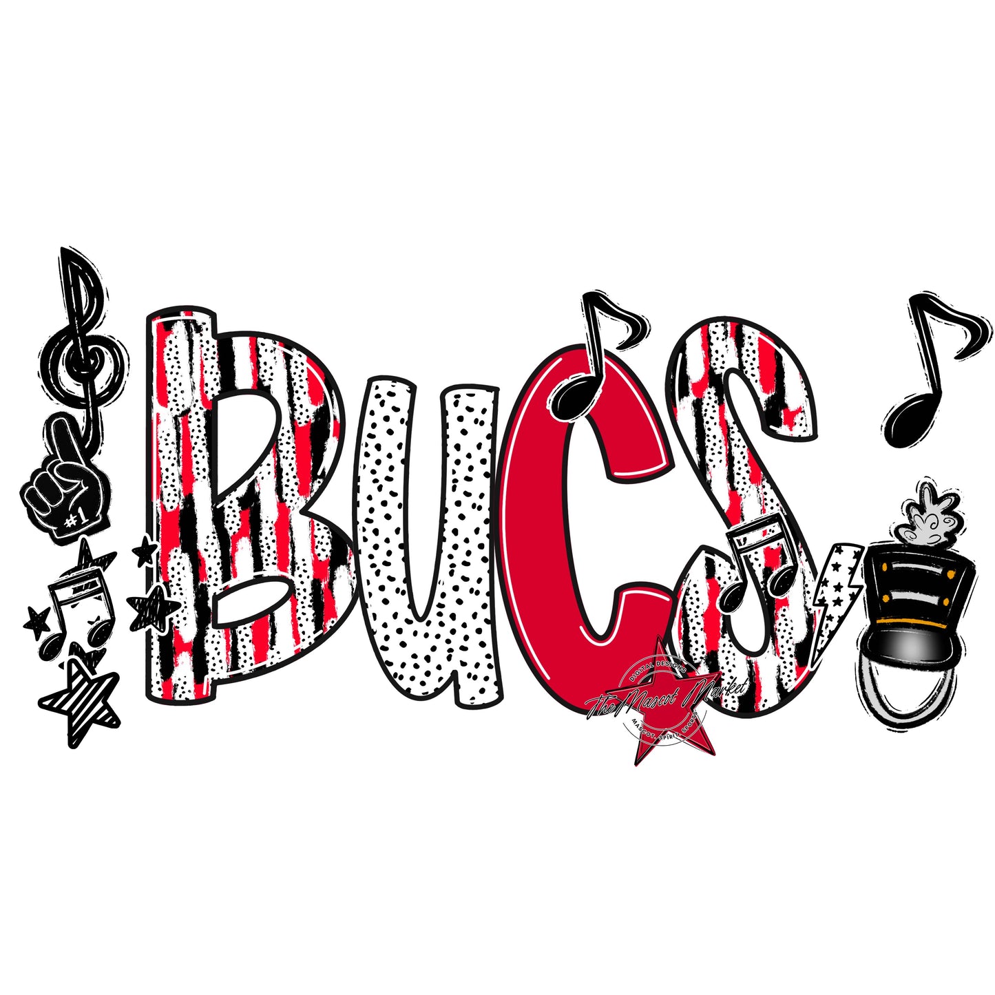 Bucs Band Scrape-Red