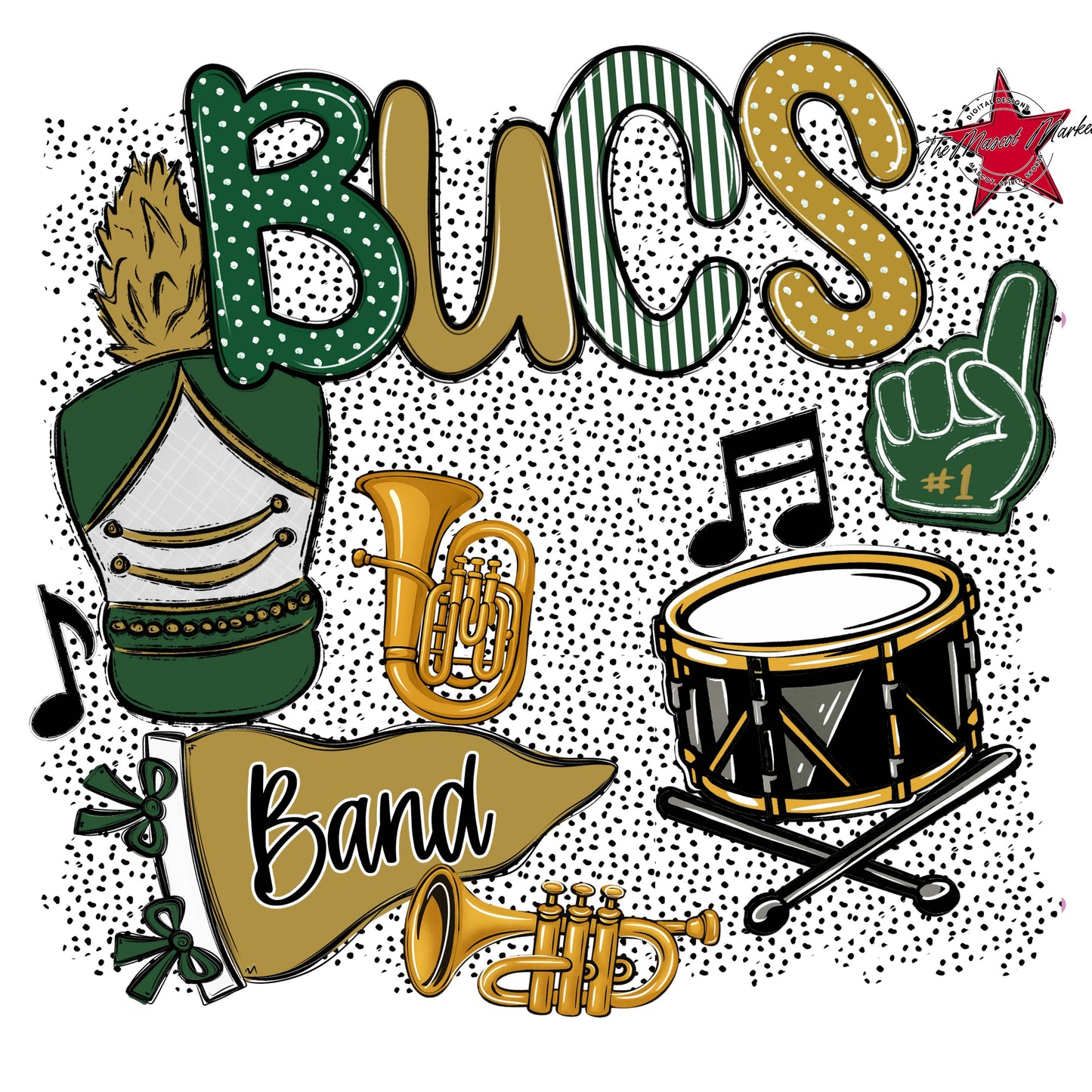 Bucs Band Spirit-Green & Gold