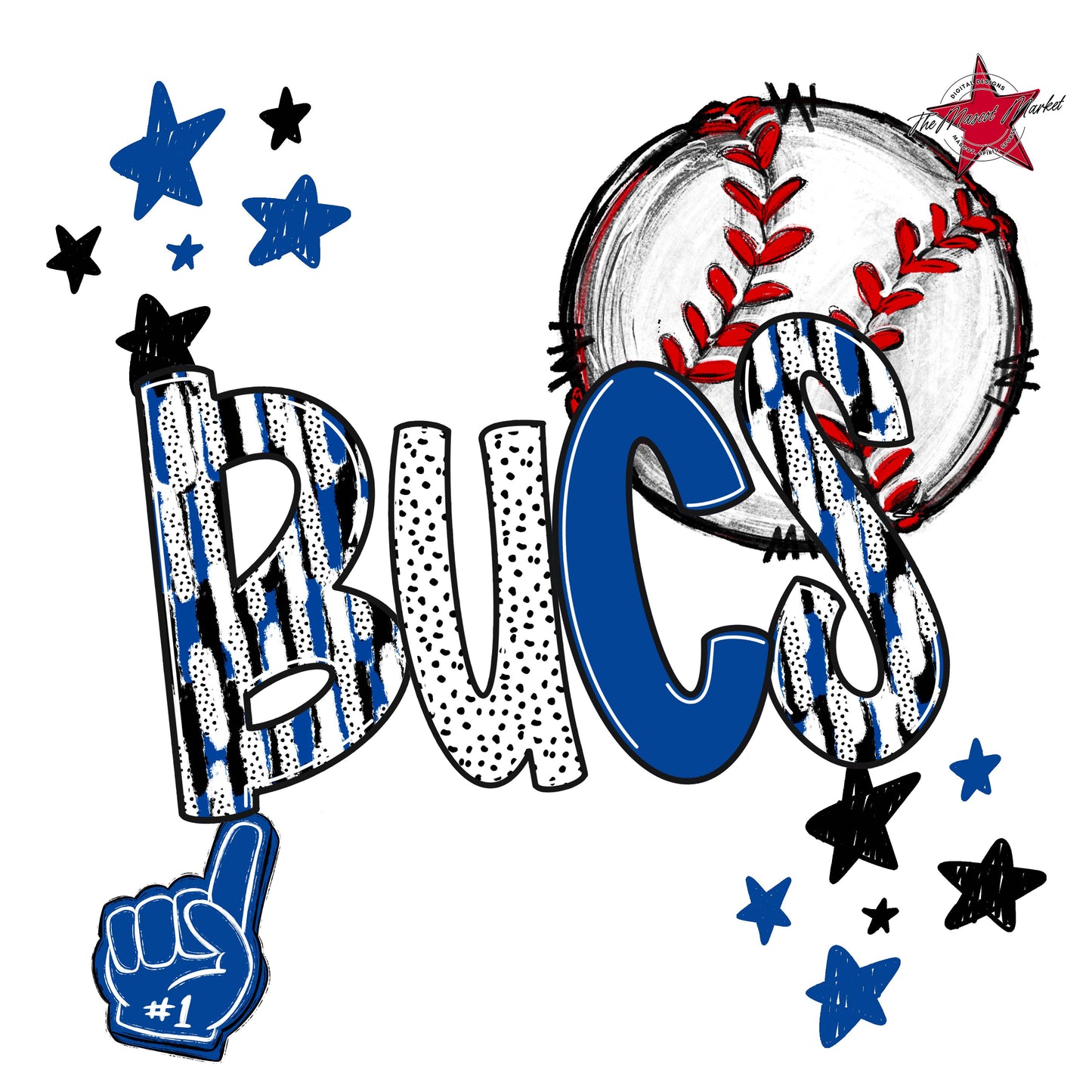 Bucs Baseball Scrape-Off Blue