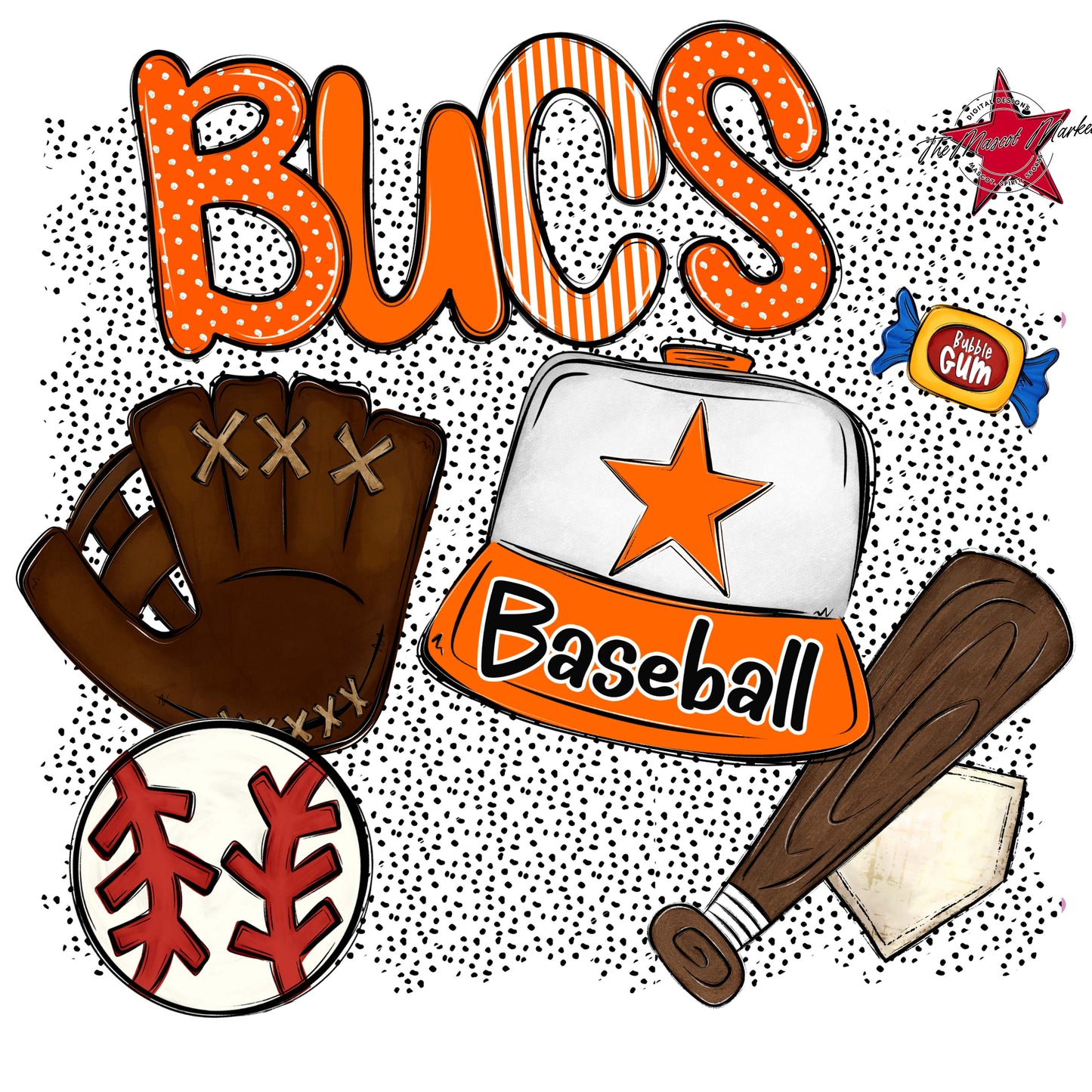 Bucs Baseball Spirit-Orange