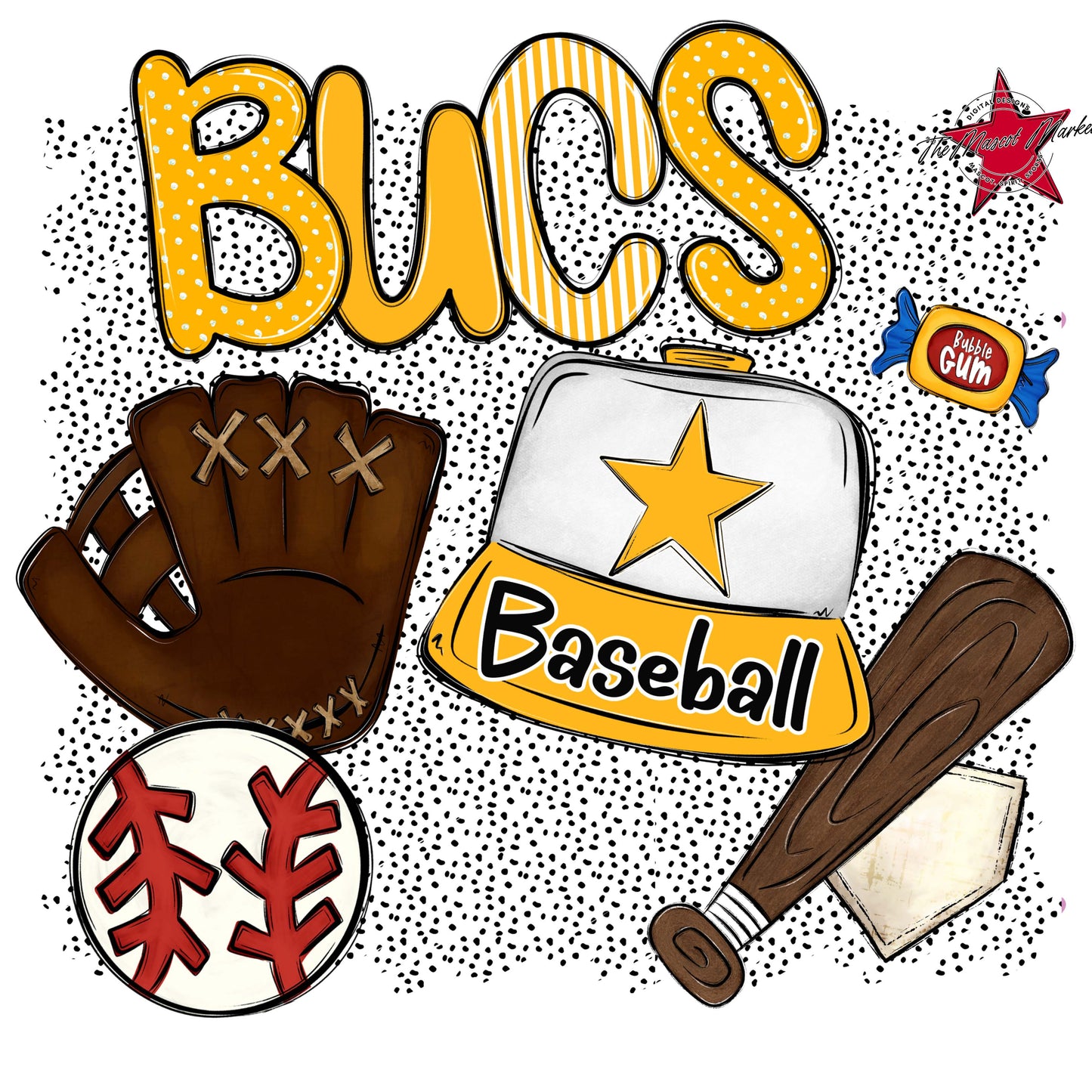 Bucs Baseball Spirit-Yellow
