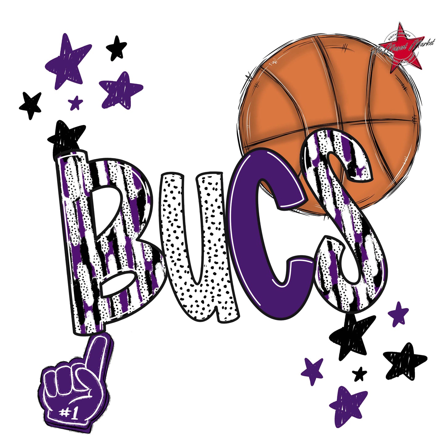 Bucs Basketball Scrape-Purple