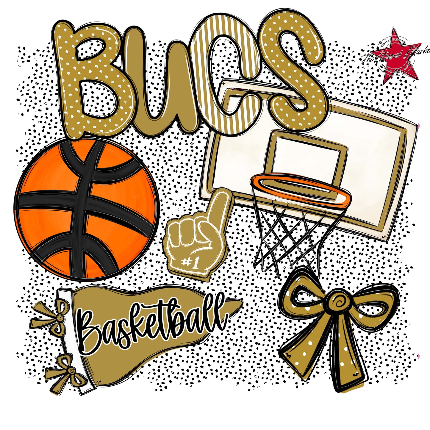 Bucs Basketball Spirit-Gold