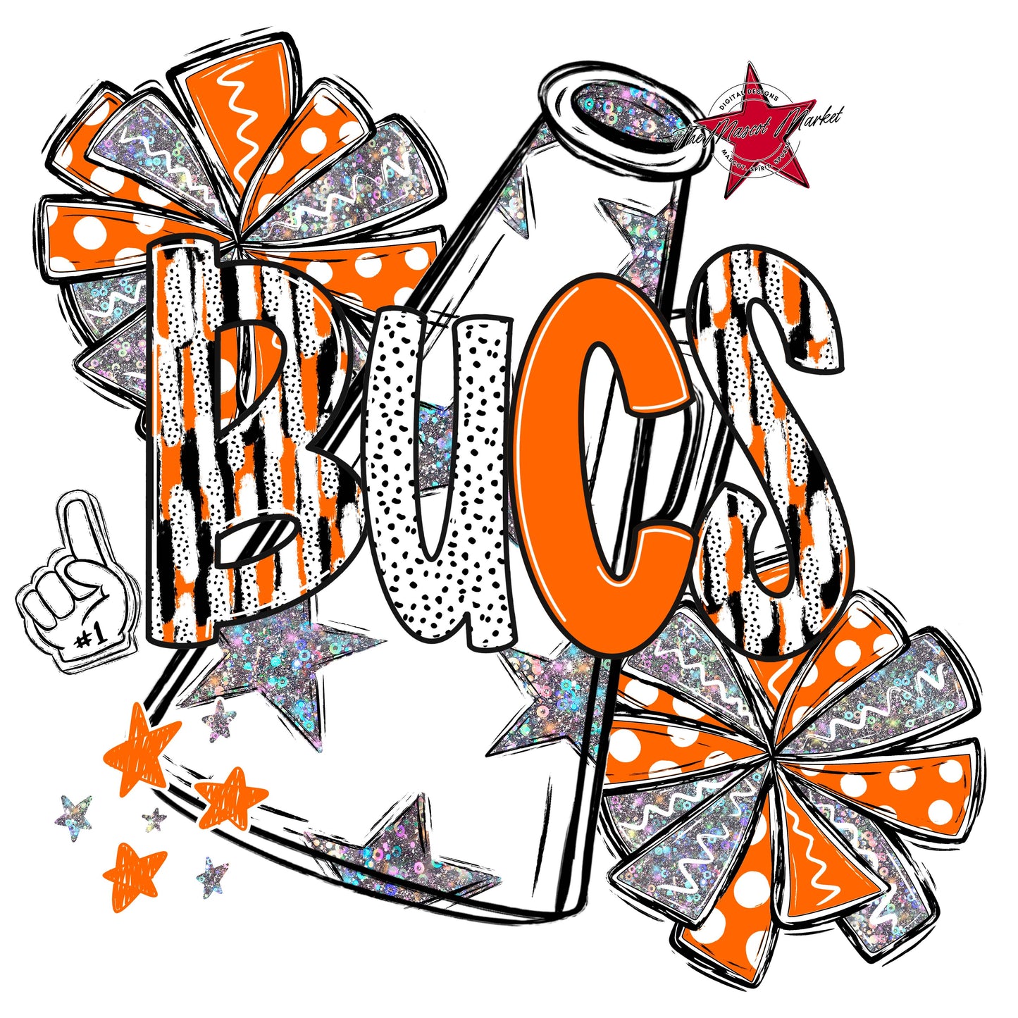 Bucs Cheer Megaphone Scrape-Orange