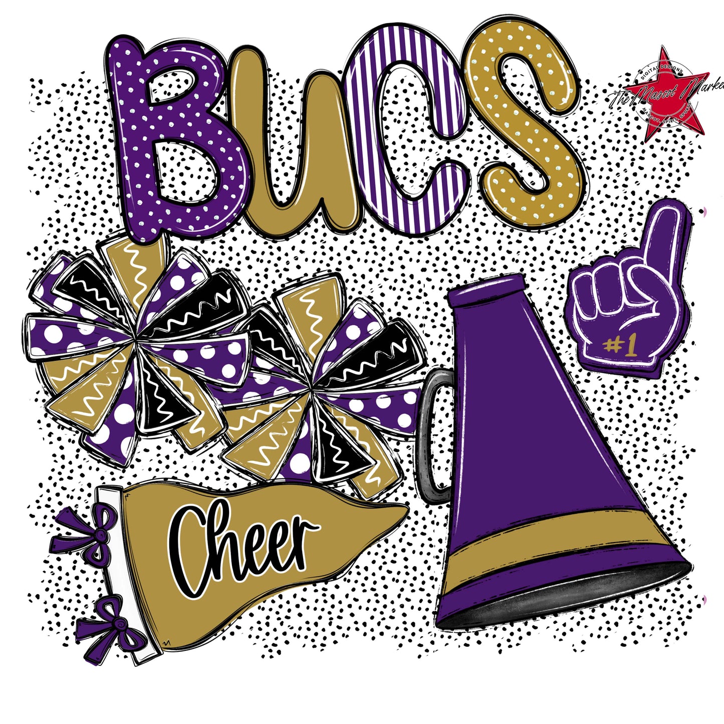 Bucs Cheer Spirit-Purple & Gold
