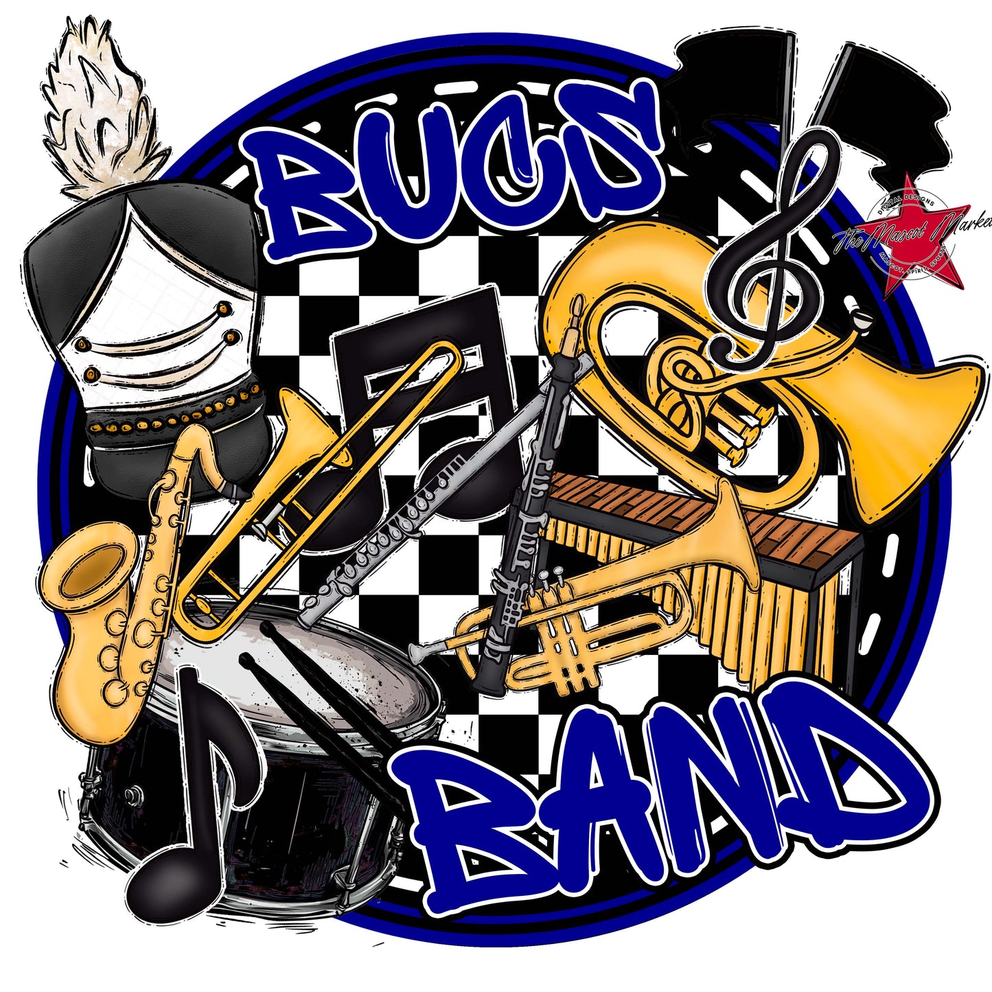 Bucs Circle Band Frame-Blue