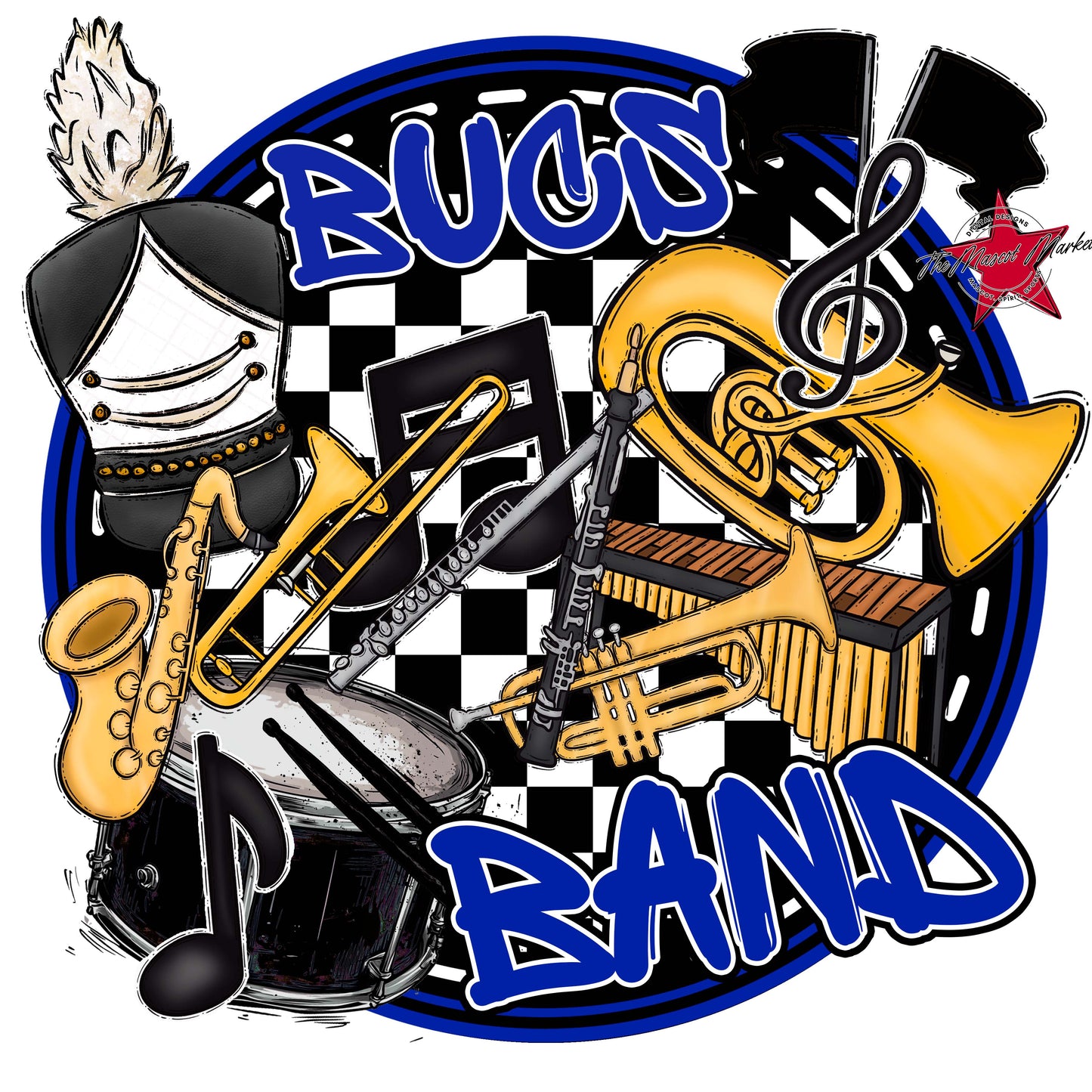 Bucs Circle Band Frame-Royal Blue