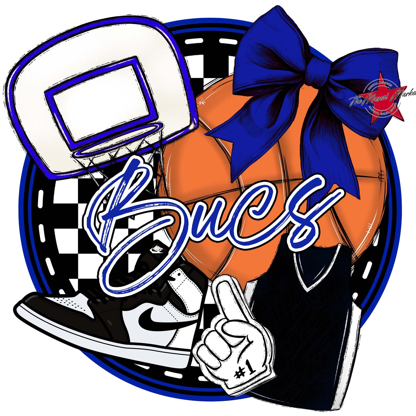 Bucs Circle Basketball Frame-Royal Blue