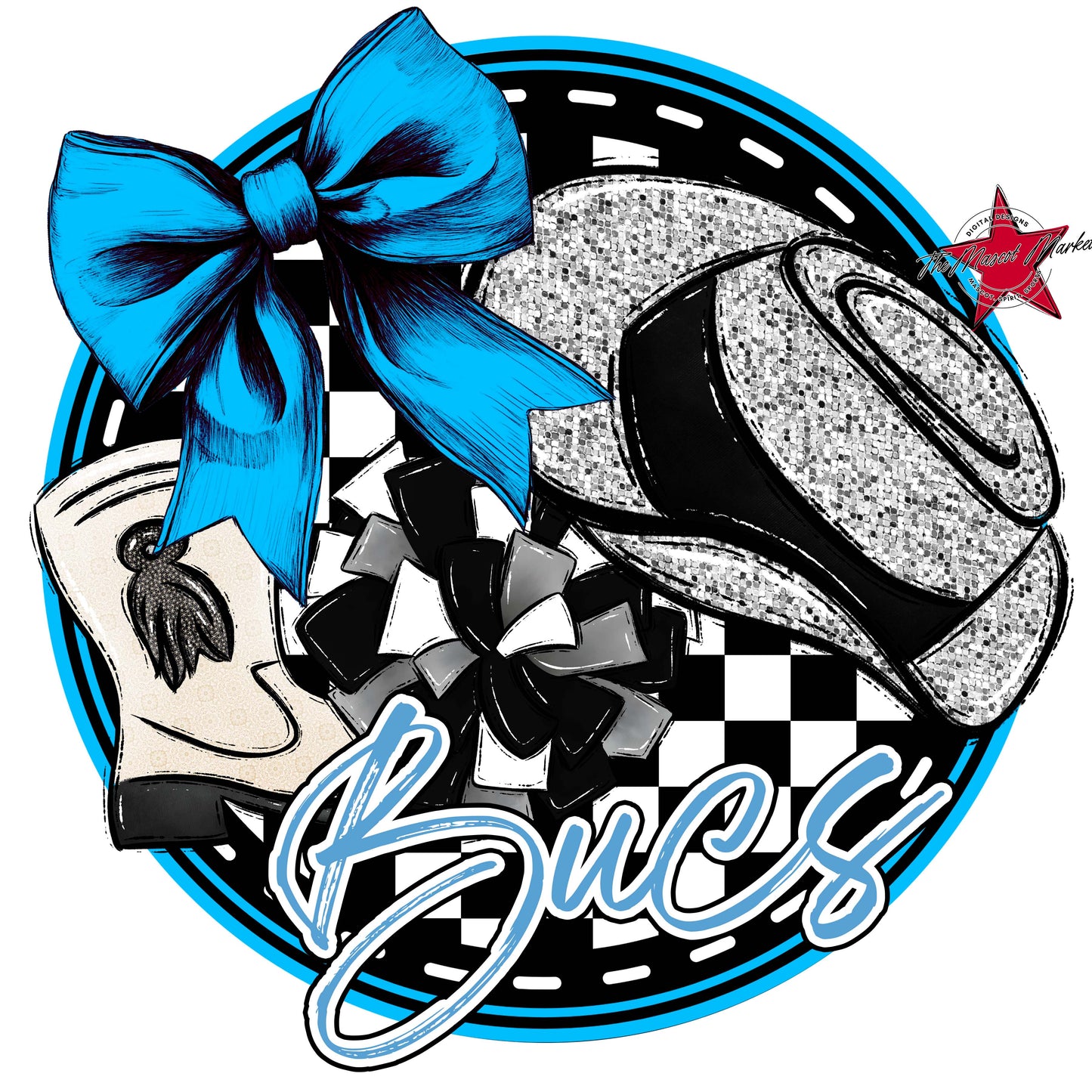 Bucs Circle Drillteam Frame-Carolina Blue