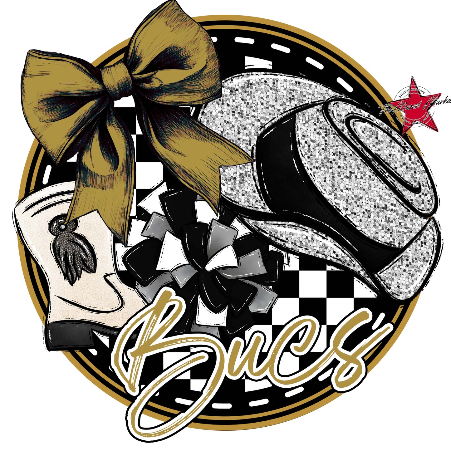 Bucs Circle Drillteam Frame-Gold