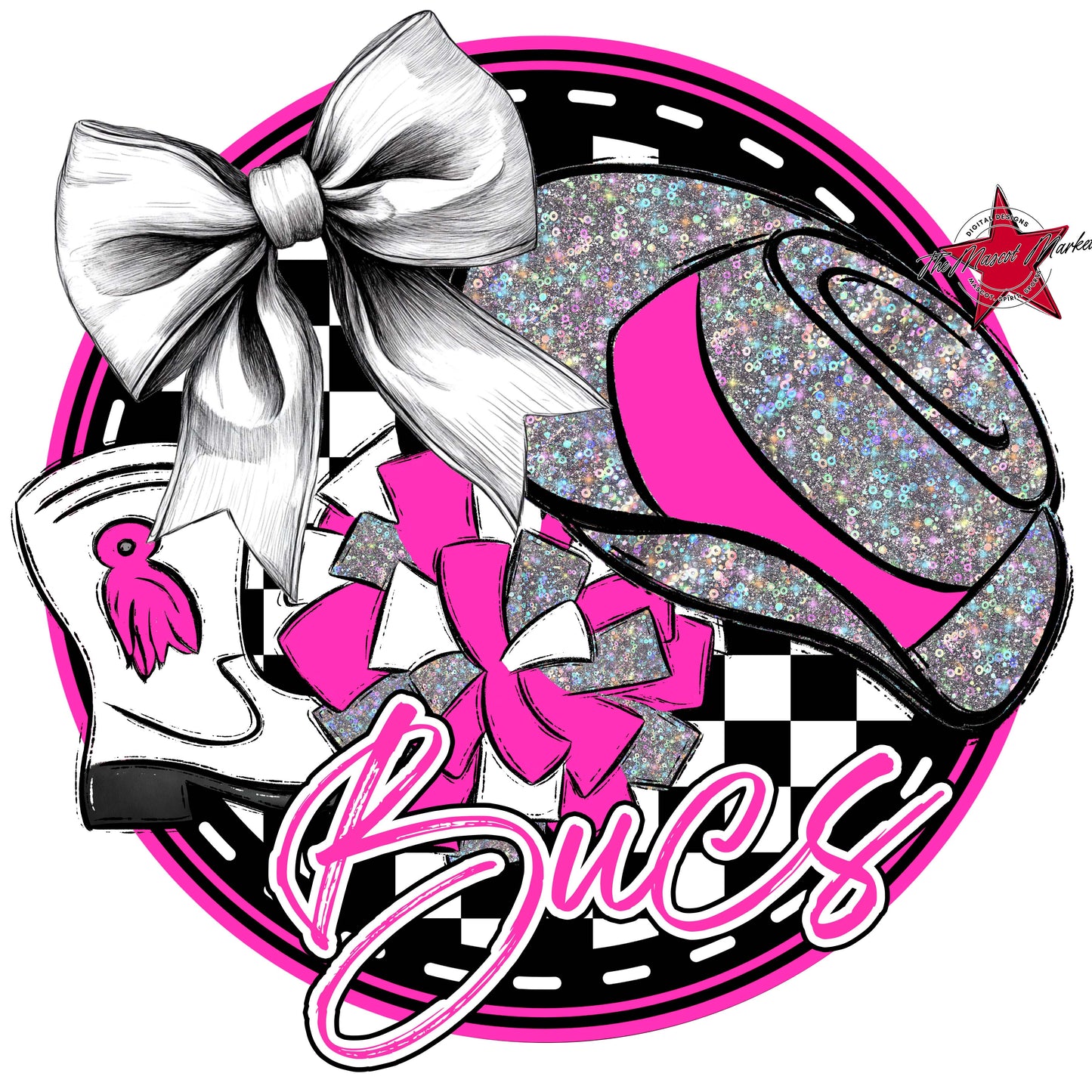 Bucs Circle Drillteam Frame-Pink