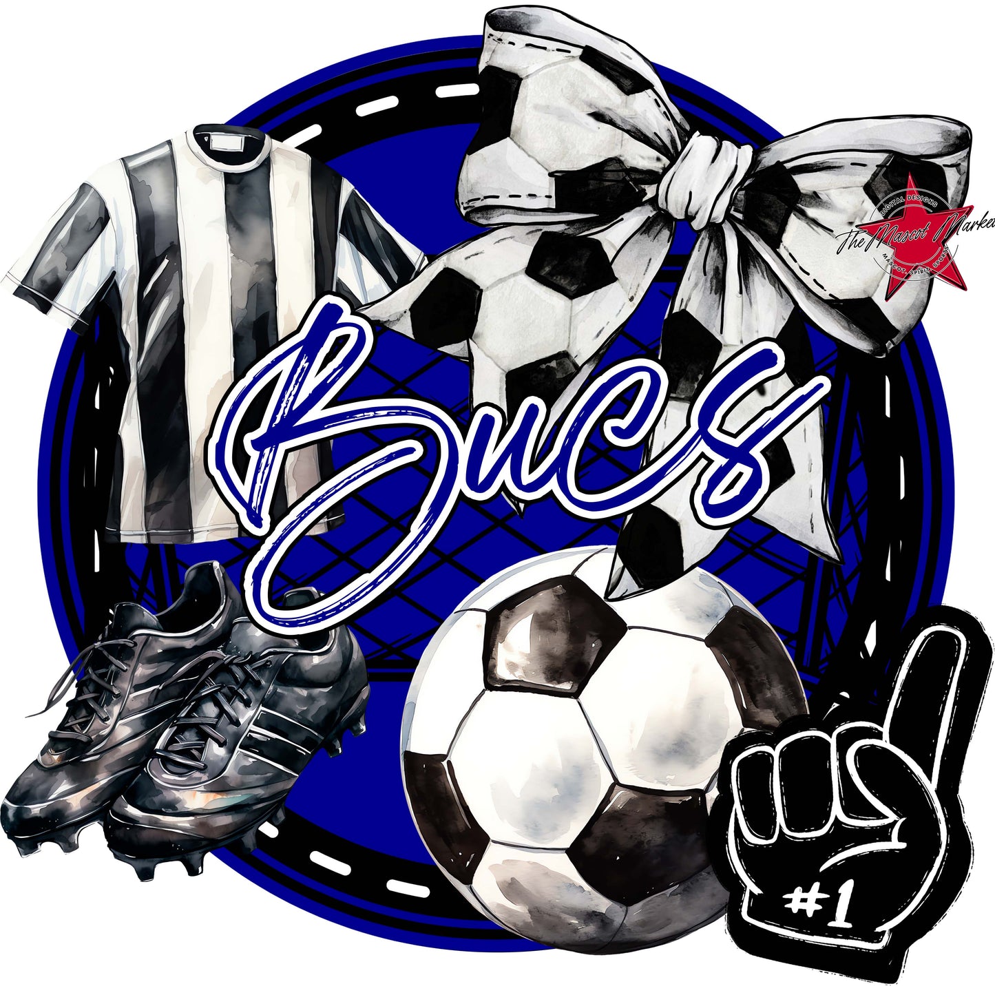 Bucs Circle Soccer Frame-Blue